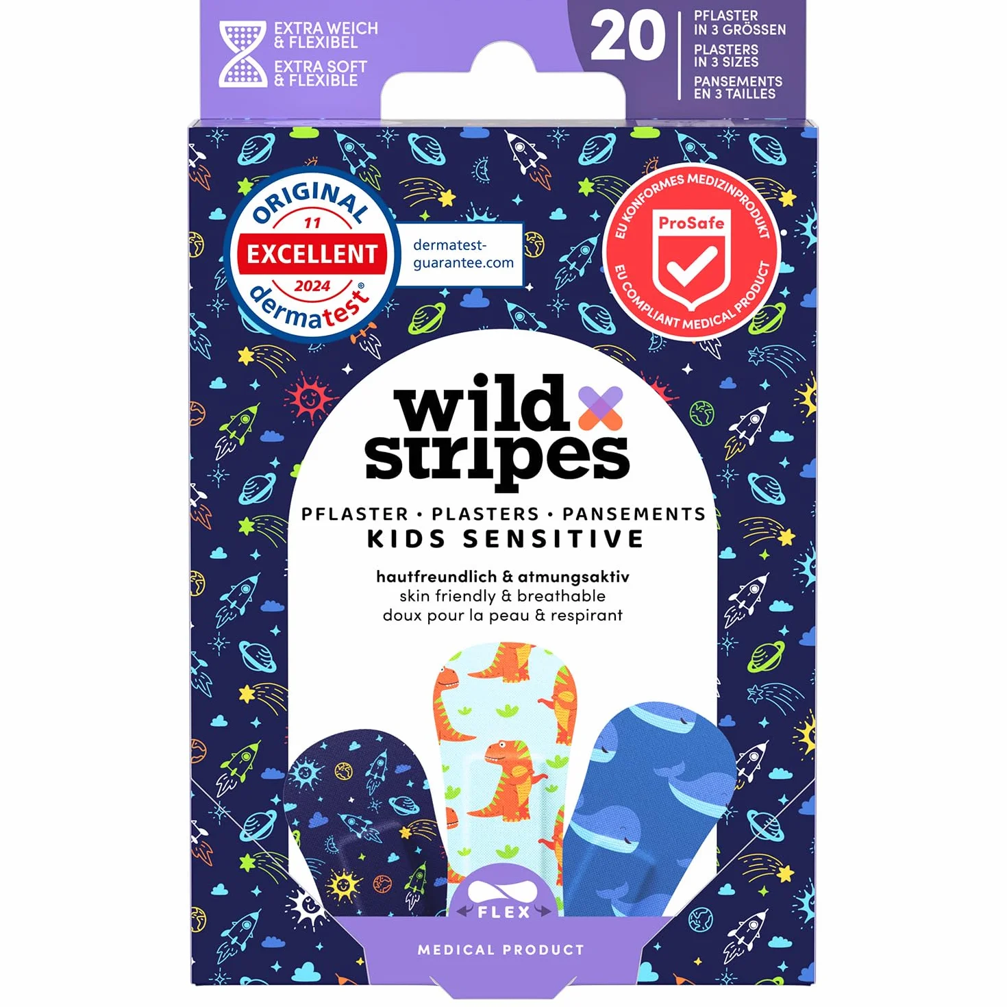 Wild Stripes Kids Space | Wyjątkowo lekki i elastyczny | Mocno trzymany | Wodoodporny