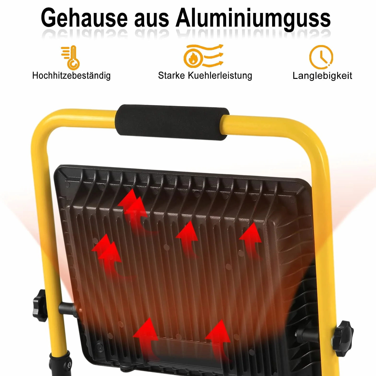 FIVMEN Reflektor budowlany 200 W 16000 lm LED lampa robocza ze stelażem i wtyczką kabla 3 m, IP66, wodoszczelny, do warsztatu, na plac budowy, garażu, ciepła biel