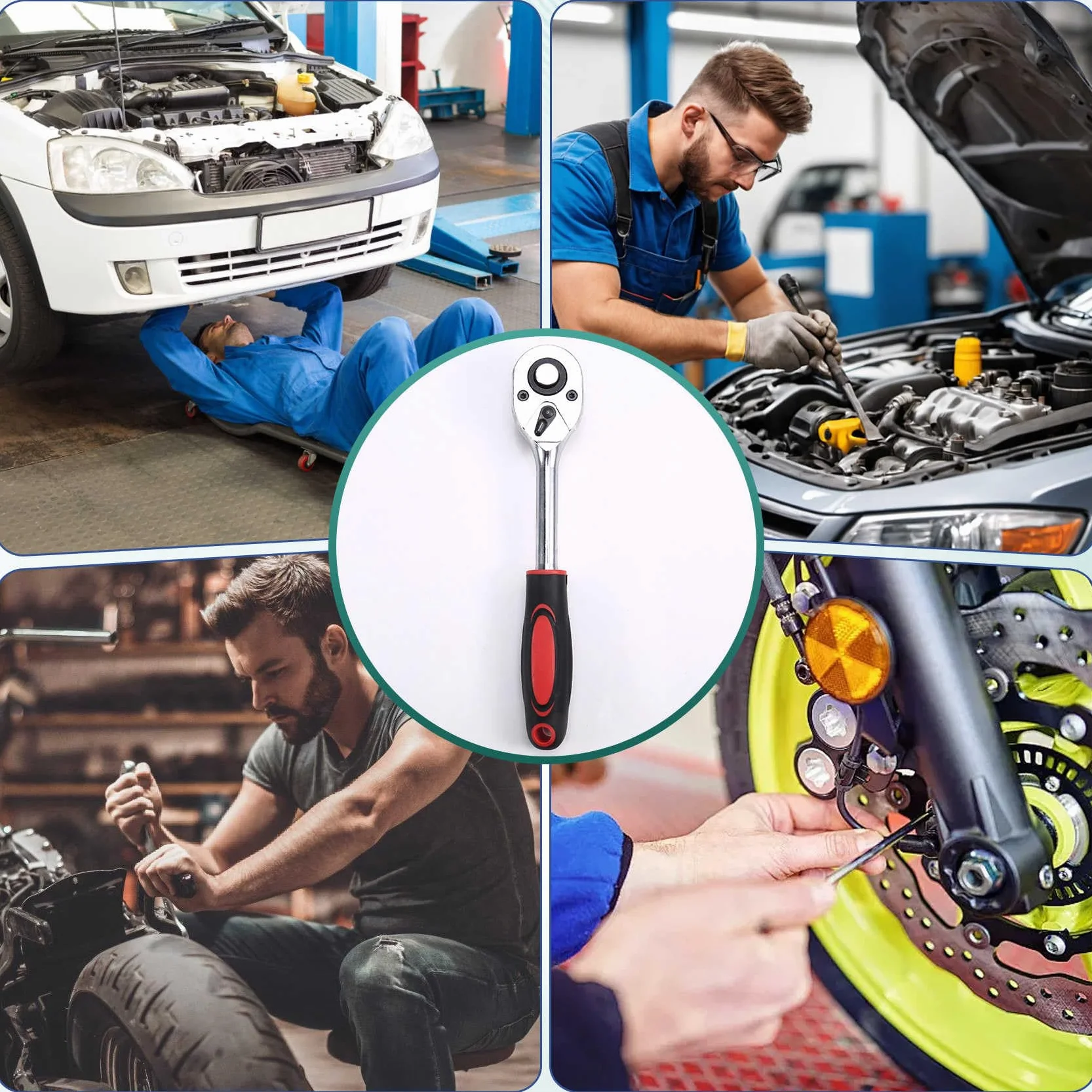 Sześciokątny zestaw przedłużek z grzechotką z gniazdem dynamometrycznym – zestaw narzędzi do naprawy samochodów, trwały zestaw kluczy dla mechaników, wszechstronne akcesoria do skrzynki narzędziowej