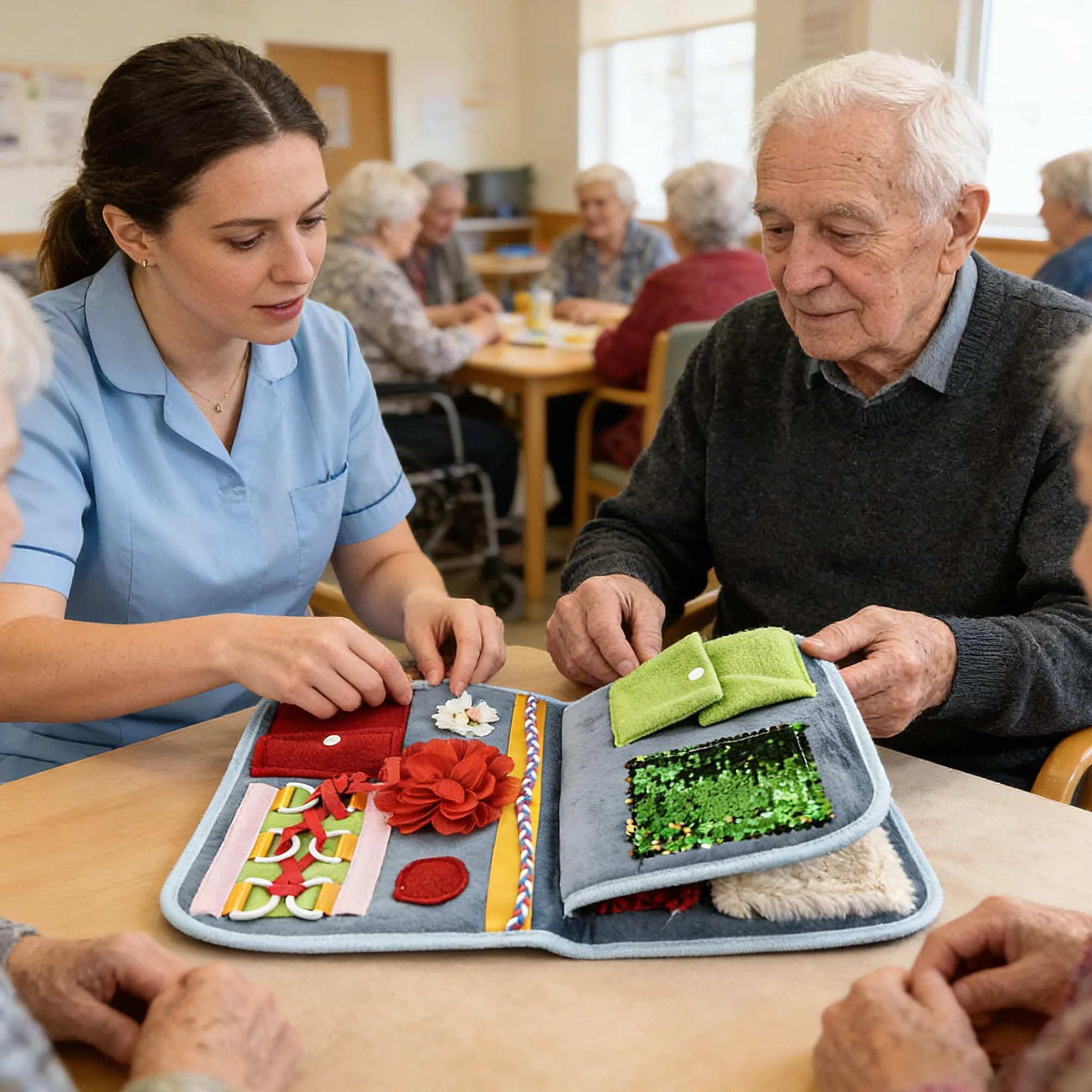 Sensoryczny koc łagodzący dla seniorów z demencją i chorobą Alzheimera