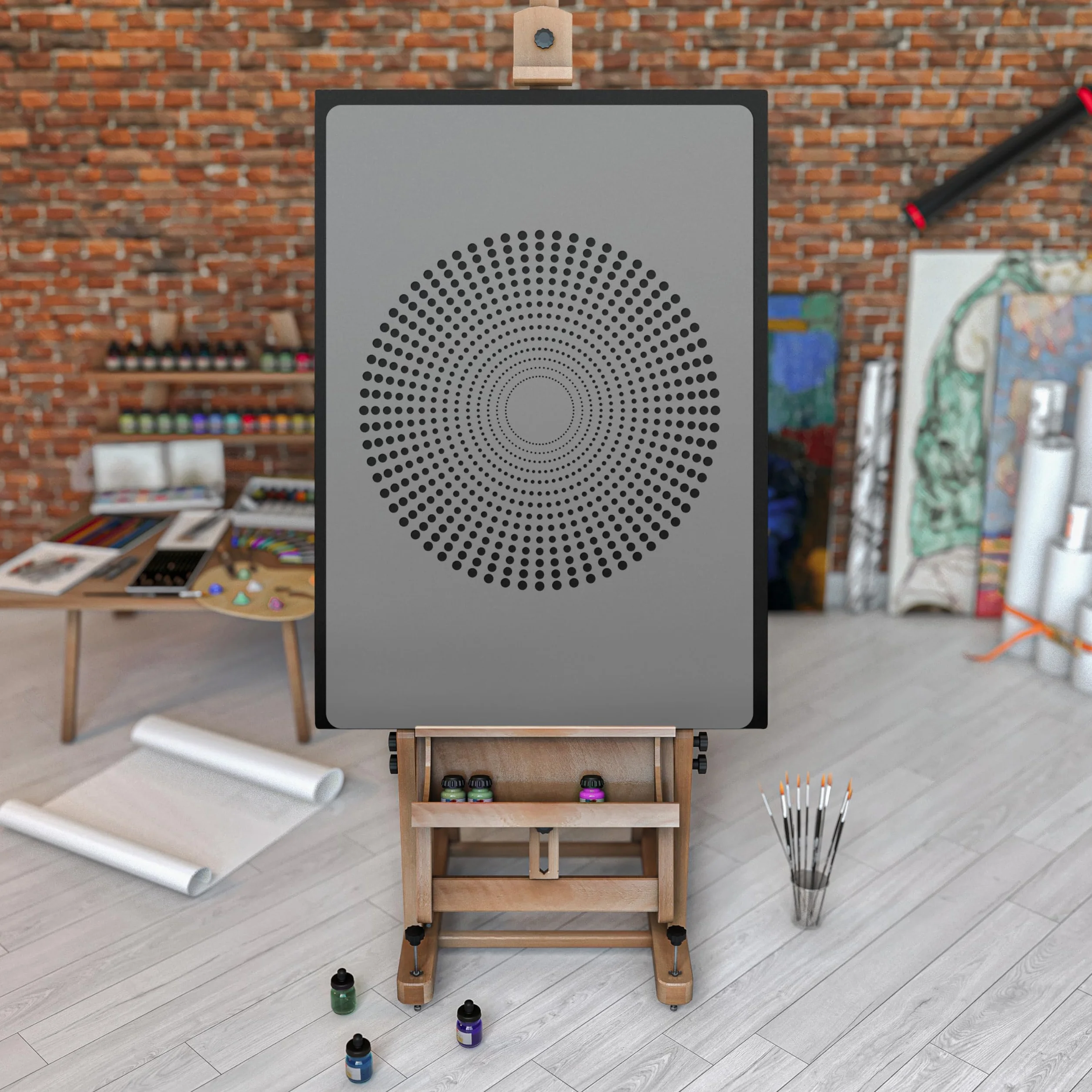 NAKLEO Mandala Szablon Malarski do Malowania Ścian Duży, 215 cm Mandala Kropkowa Koło Ornament Geometryczny, Wielorazowy Wielokrotny Plastik, Wzór DIY Dom Dekoracje, Papier Ściany Tkaniny Drewno Meble