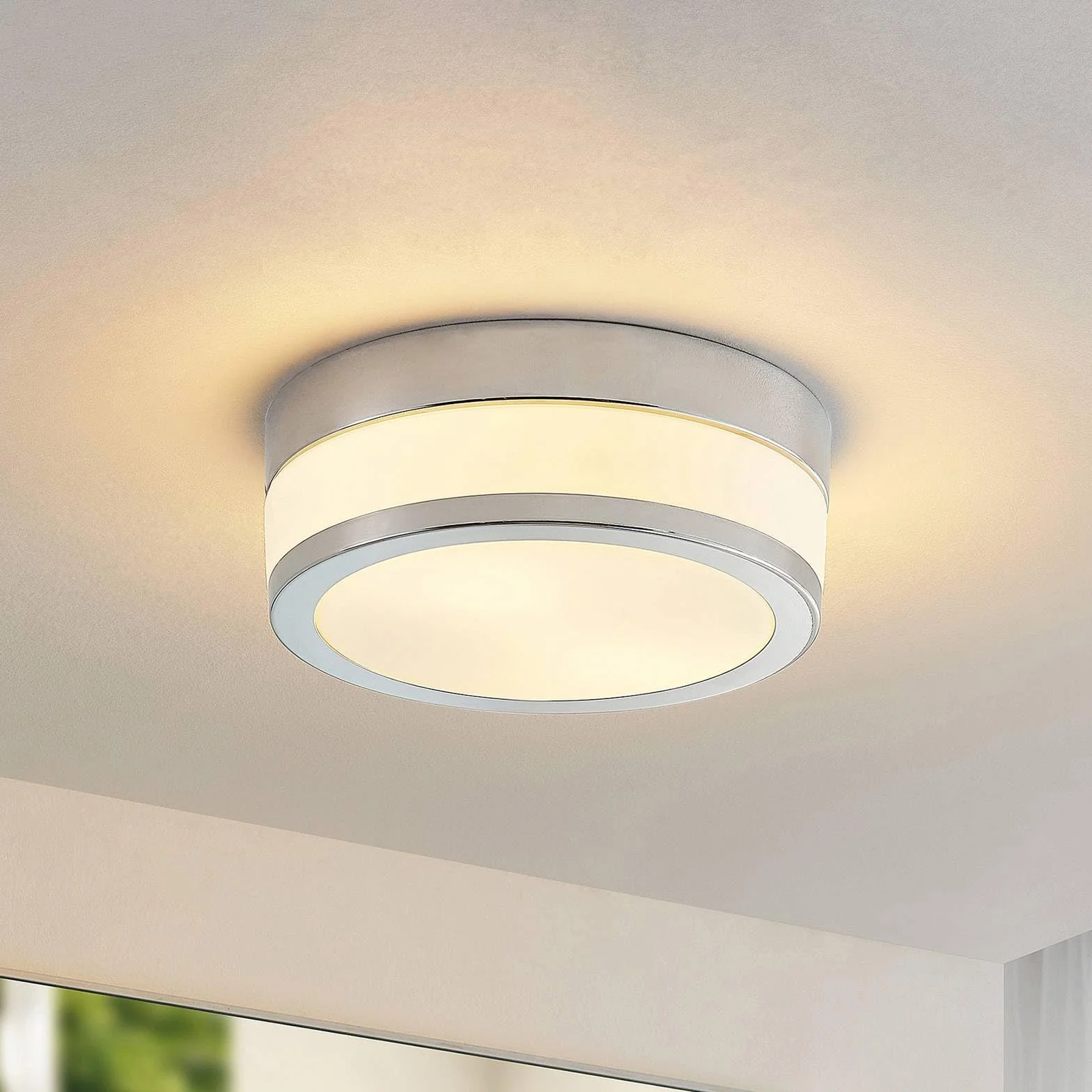 Lindby lampa sufitowa 2 -punktowa 'Flavi', styl nowoczesny, m. in. do łazienki, kolor chromowy, srebrny, szkło, żarówka E27