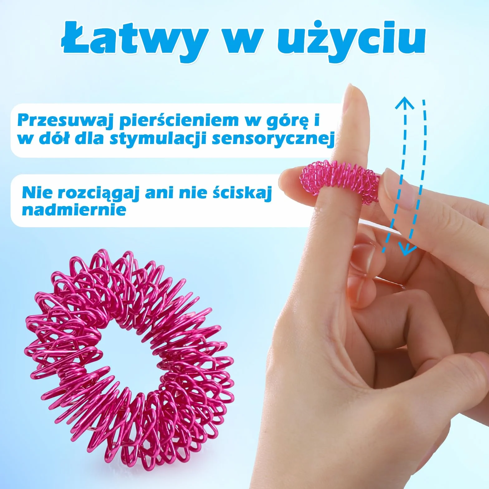 Zestaw 12 Pierścieni do Akupresury 27 mm, Pierścienie Masujące z Wypustkami do Redukcji Stresu i Krążenia Krwi