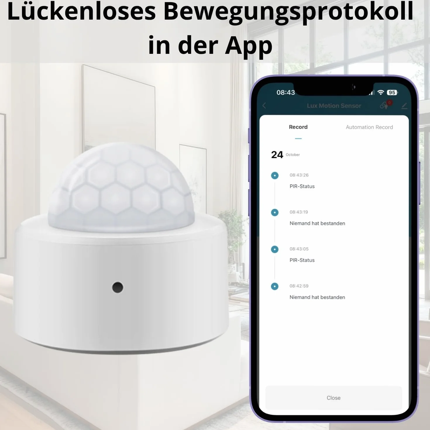 Czujnik ruchu ZIGBEE 3.0 TUYA na baterie PIR
