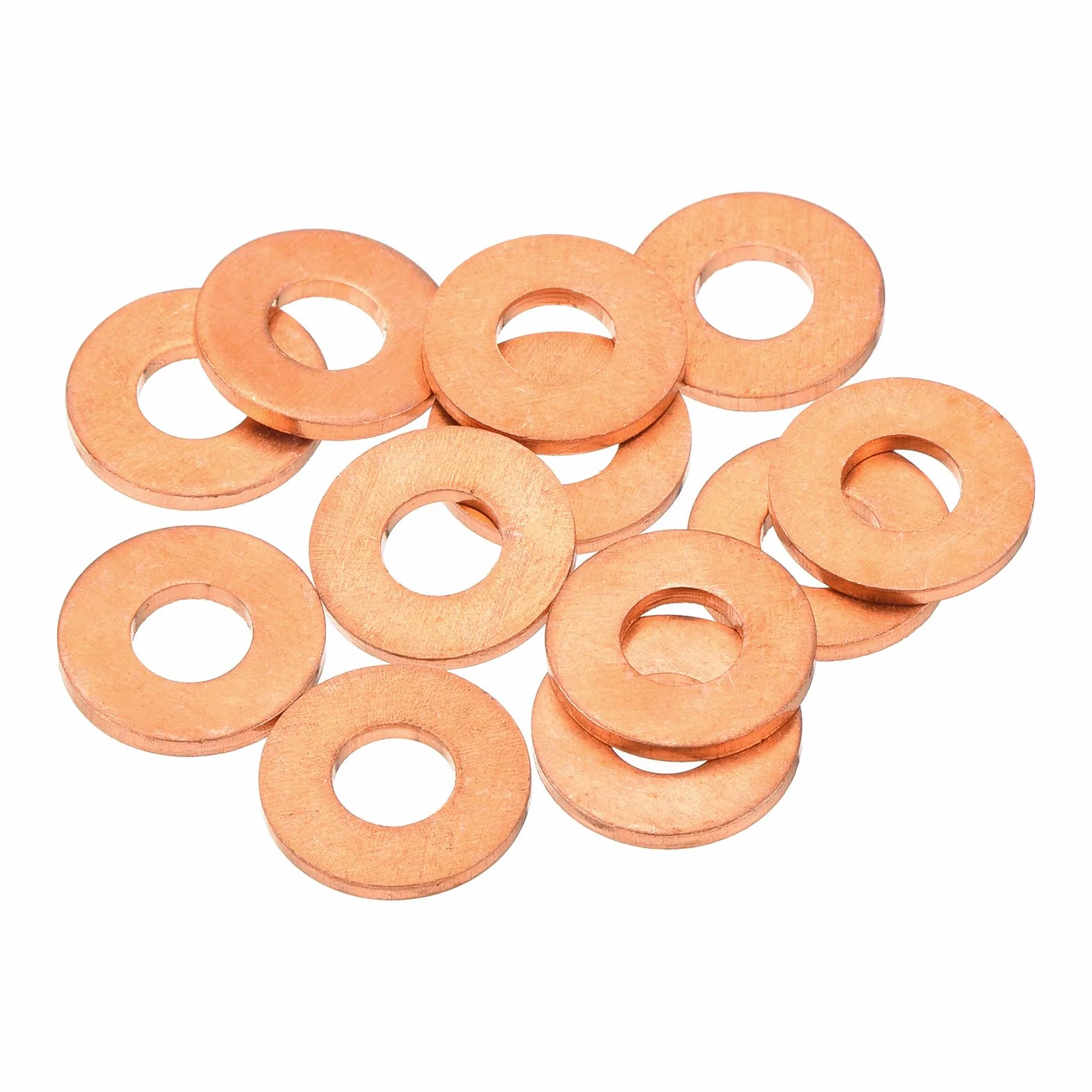 QUARKZMAN 12 sztuk płaskich uszczelek miedzianych, 6 x 14 x 1,5 mm miedziane płaskie metryczne uszczelki uszczelniające do armatury hydraulicznej, śruby, nakrętki, naprawy elektroniki