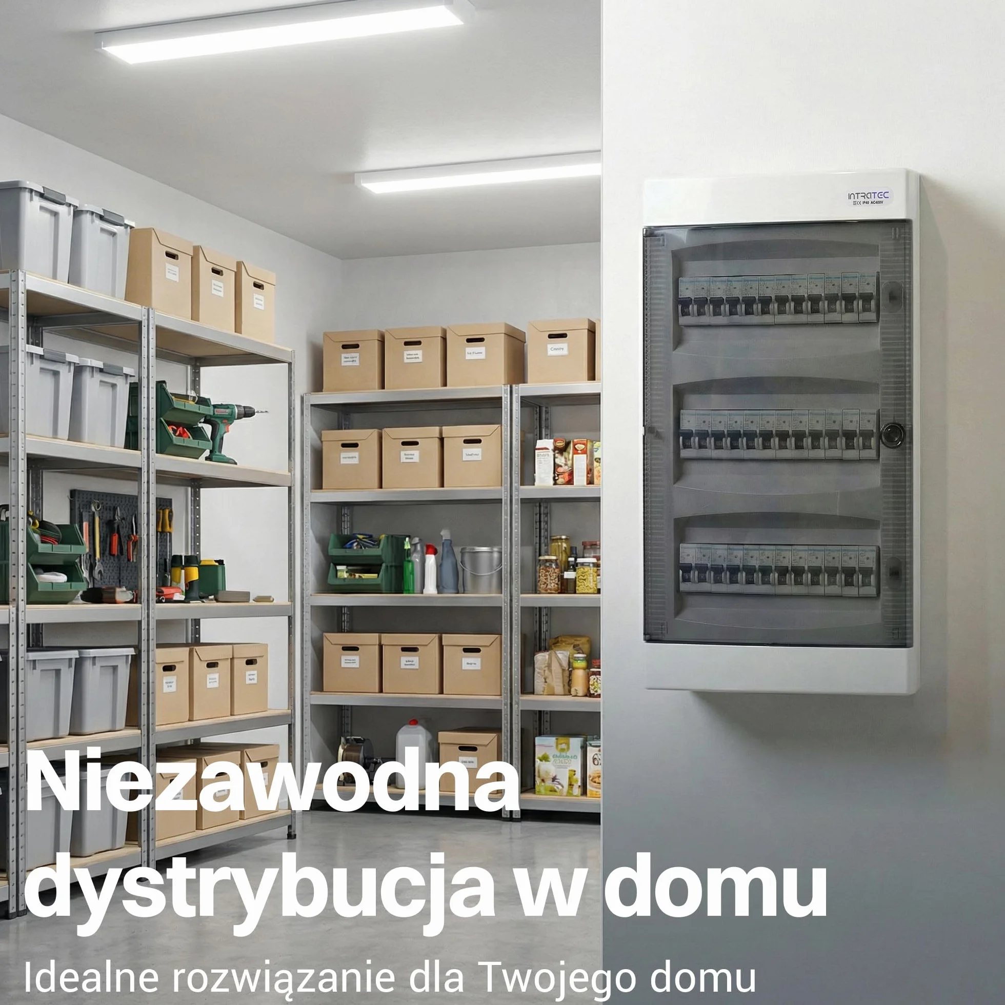 Intratec Skrzynka Rozdzielcza Podtynkowa 3 Rzędowa IP40 36 Modułów 482 x 283 x 106mm