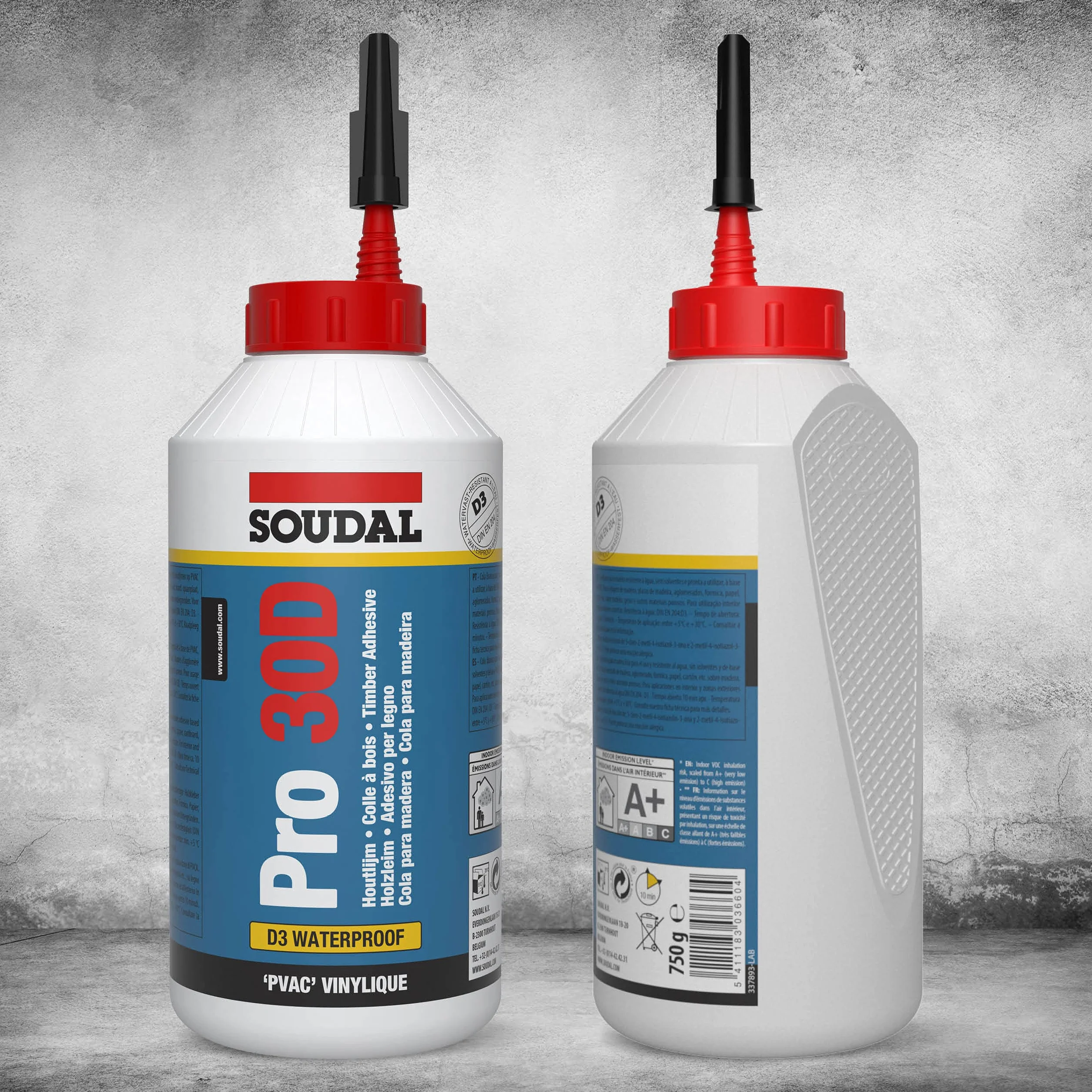 Soudal Pro 30 D Holzleim 750g Flasche D3 Leim