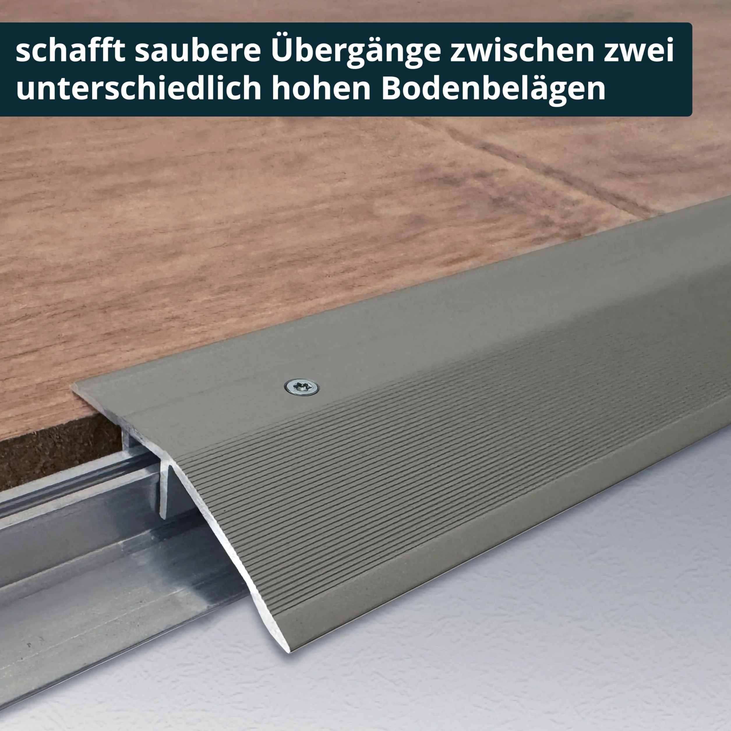 ufitec system profili do podłóg parkietowych i laminowanych – do wykładzin o wysokości 7-16 mm – dostępny w wielu kolorach (profil wyrównujący poziom, jasny brąz, długość 270 cm)