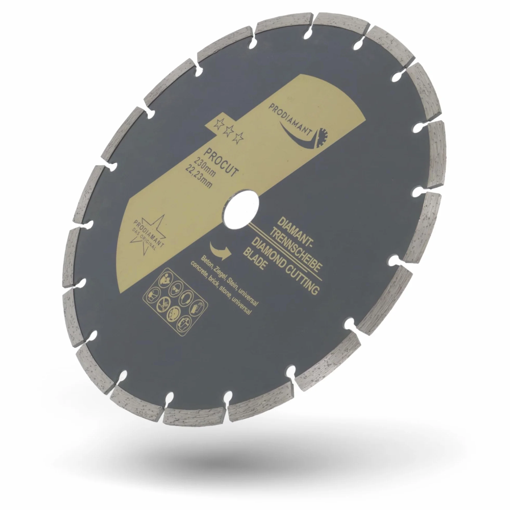 PRODIAMANT 2 x diamentowa tarcza tnąca, uniwersalna, 230 mm, do kamienia, betonu, granitu, muru, cegły, akcesoria do szlifierek kątowych