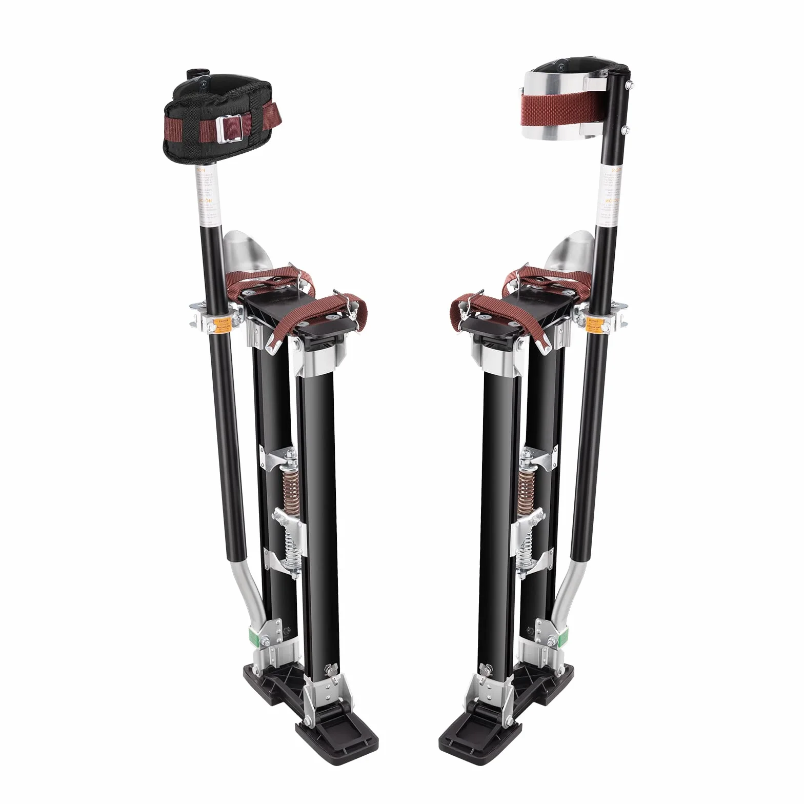 VEVOR Regulowane szczudła do suchej zabudowy 61-101,6 cm Szczudła ze stopu aluminium Obciążenie 103 kg Stopy 27-29 cm Ochronne nakolanniki do malowania Dekoracja domu Sufit Czarny