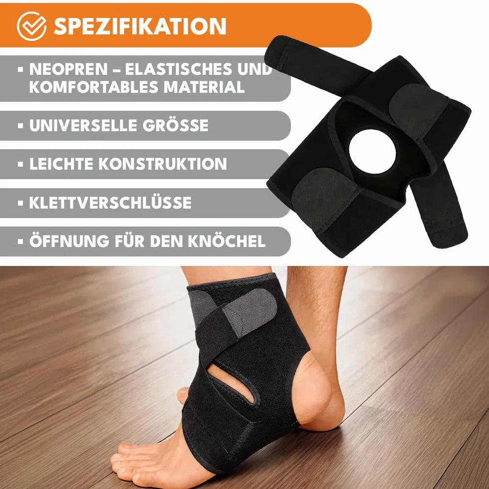 KRUMAD Stabilizator stawu skokowego, opaska na kostkę z regulacją na rzep, bandaż do sportu