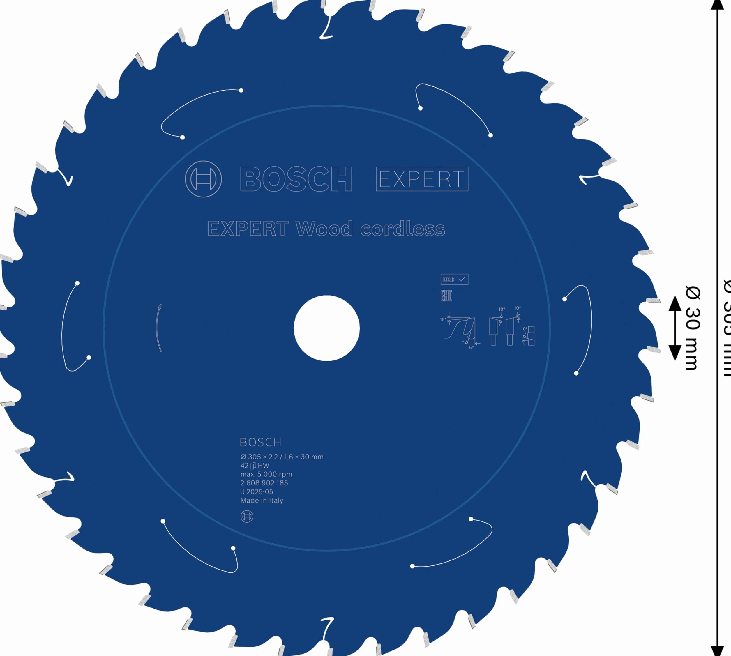 Bosch 1x Tarcza pilarska EXPERT Wood cordless do ukośnic (do Miękkie drewno, Ø mm, Professional Akcesoria Bezprzewodowa ukośnica tarczowa)