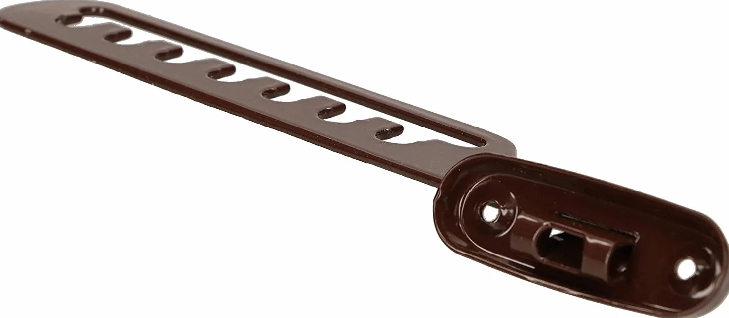 KOTARBAU® Zestaw 2 regulatorów przechyłu do okien, ochrona przed zatrzaśnięciem, rygiel okienny do regulacji otworu okiennego, stoper okienny, nożyce uchylne, kolor brązowy