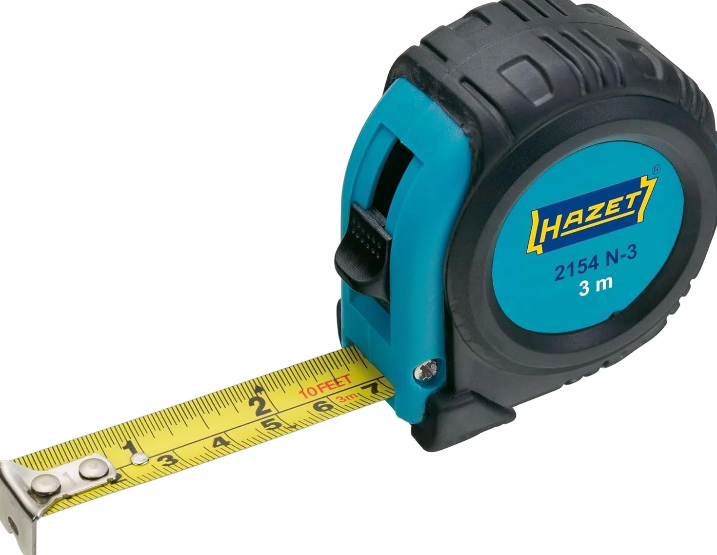 HAZET Taśma miernicza rolkowa 2154N-3, 3000 mm, wielokolorowa, typ zamka przesuwnego, ostrze ze stali stopowej, obudowa z tworzywa sztucznego