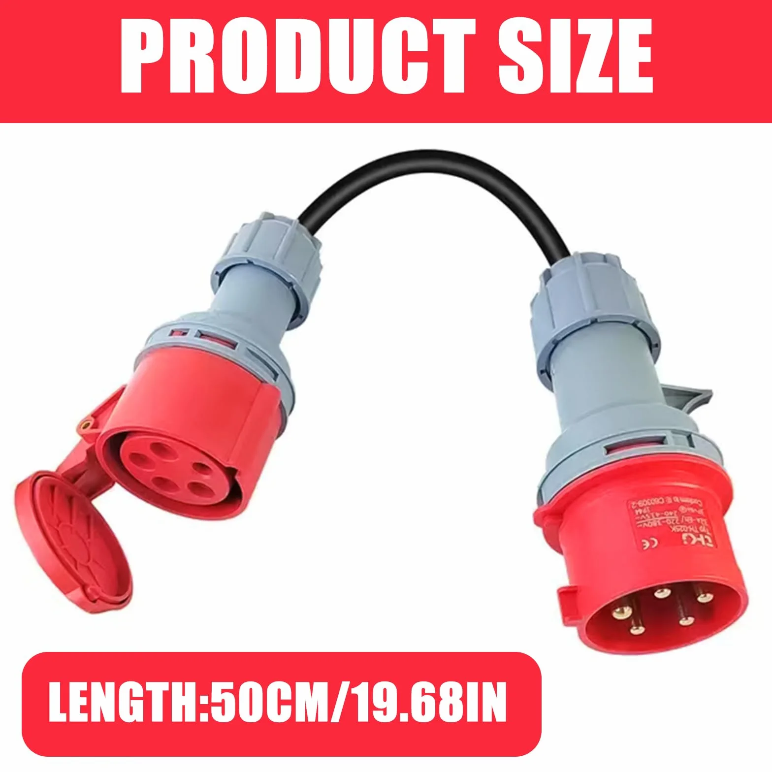 Adapter CEE 32A na 16A 5-biegunowy 400V IP44 50cm rozdzielacz prądu