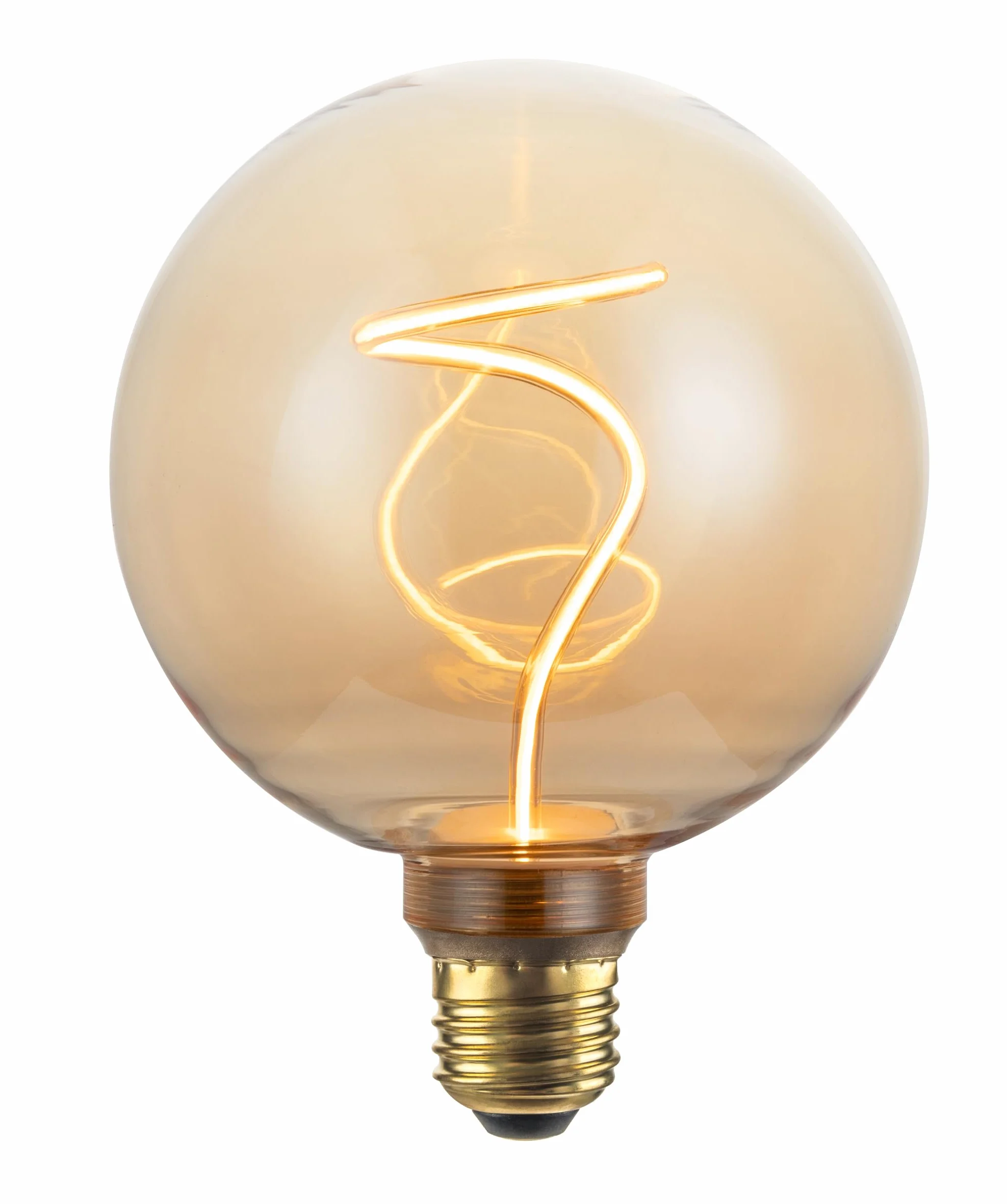 greenandco 4 x żarówka LED w stylu vintage do nastrojowego oświetlenia | ściemniana | E27 G125 | 4,9 W 200 lm | złota | 1800 K ekstra ciepła biel | 320° | 230 V | bez migotania