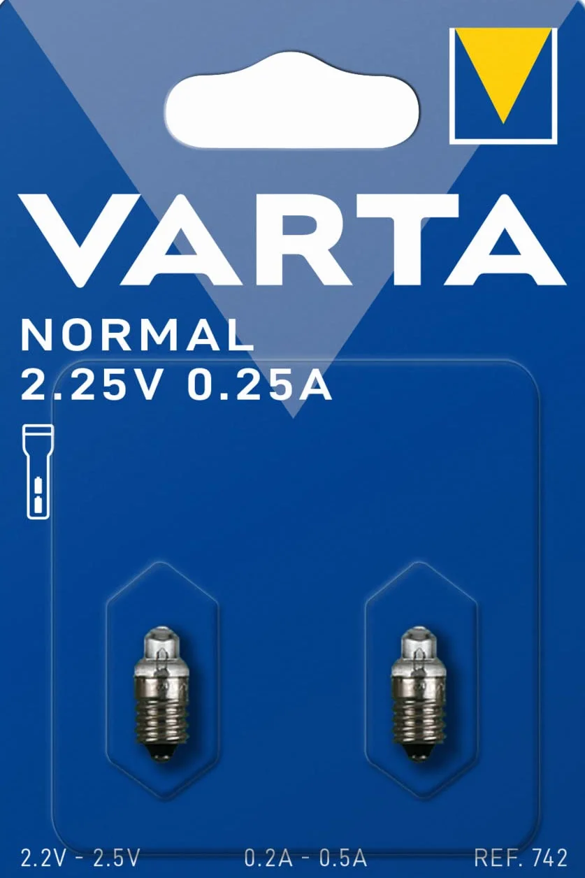 Varta - LAMP742 742 żarówka cokół gwintowy 2,25 V 0,25 A 2 sztuki 143944, Argon, Clear