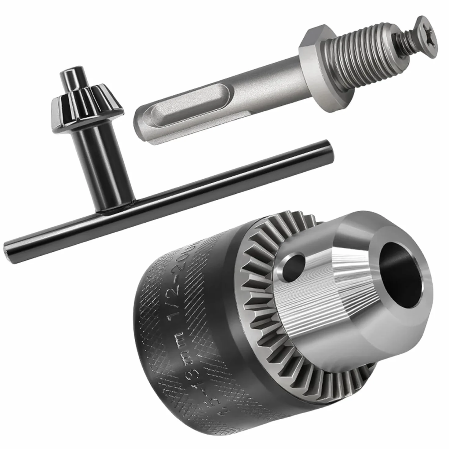 ANBOO Uchwyt Wiertarski do Wieńca Zębatego, Adapter SDS-plus, 2-13 mm, 1/2-20UNF, Koło Zębate, Uchwyt Zębaty, Wiercenie