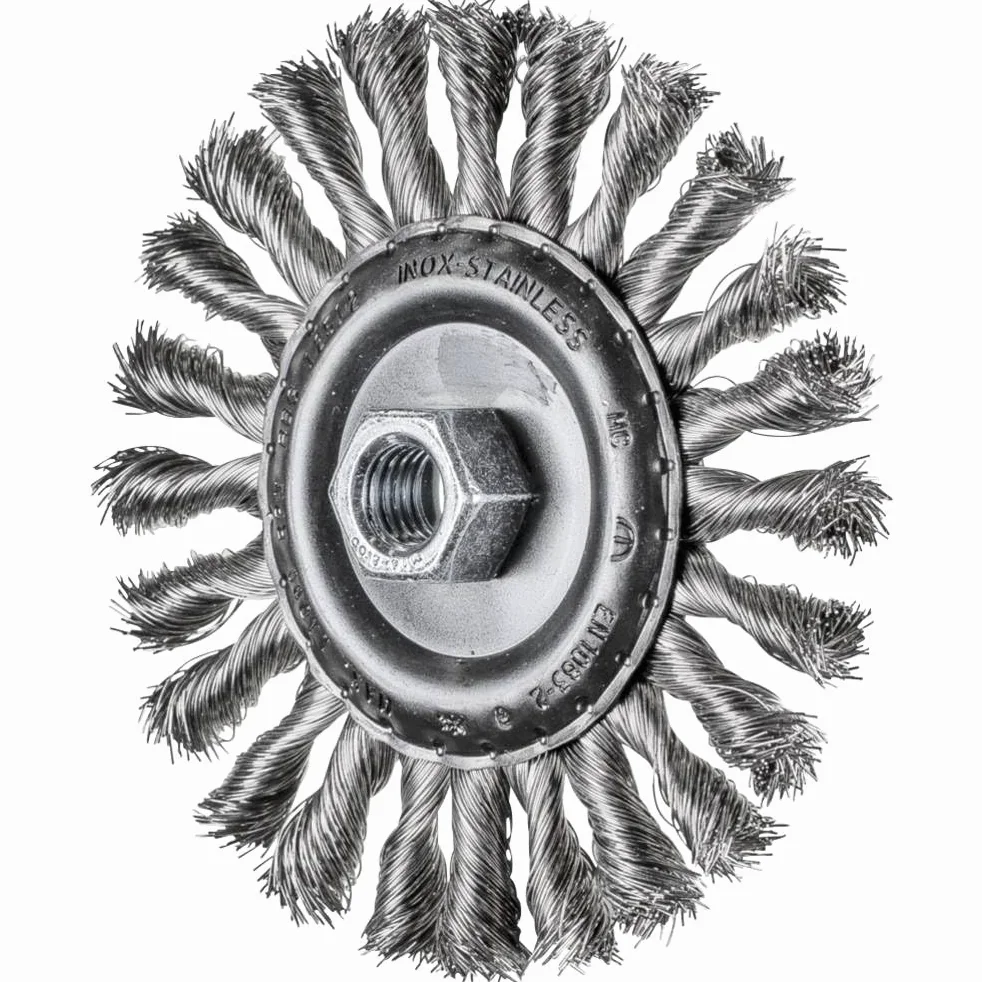 PFERD COMBITWIST okrągła szczotka warkoczowa RBG | Ø 125 x 12 mm M14 drut ze stali nierdzewnej ø 0,35 | 43303053 – do szlifierek kątowych