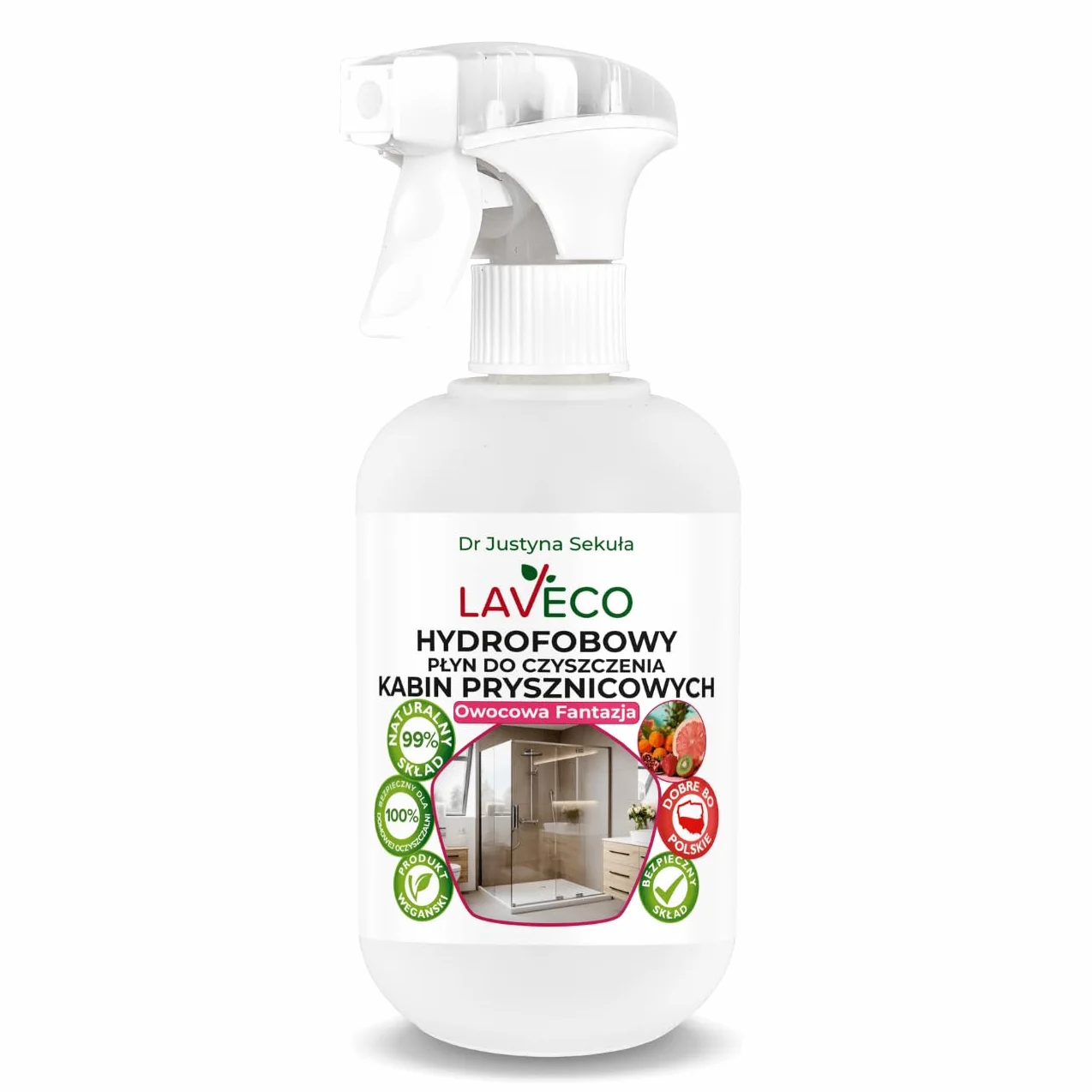Hydrofobowy płyn do czyszczenia kabin prysznicowych – owocowa fantazja – 0,5 l