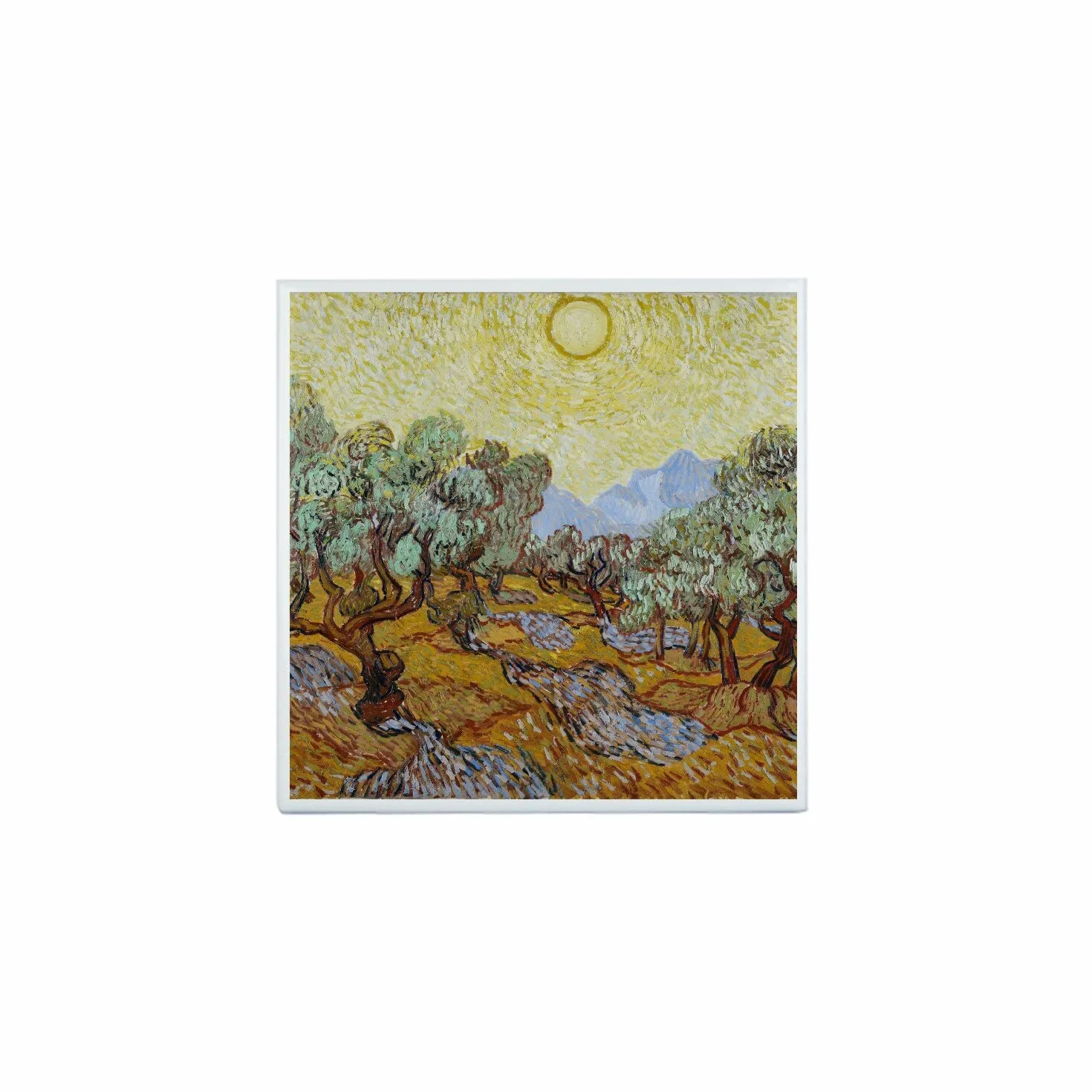 Fabulous Ceramiczne Płytki Dekoracyjne 10,8 x 10,8 cm - Van Gogh Oliwne Malarstwo Post-Impresjonizm