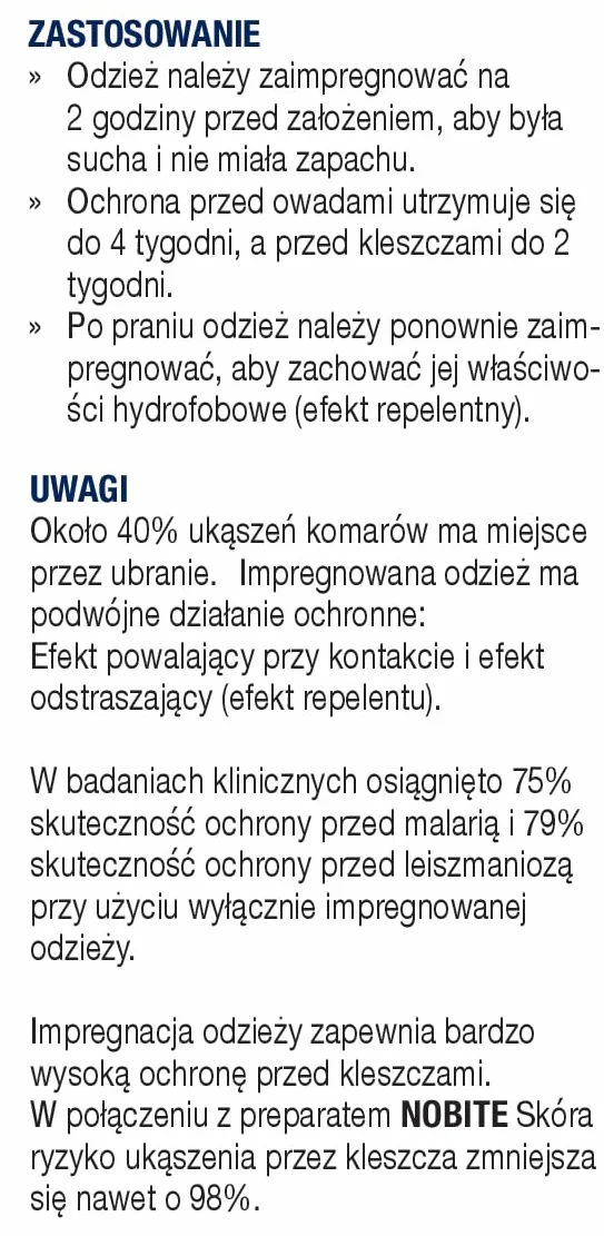 NOBITE Odzież, środek do impregnacji tkanin chroniący przed owadami (100 ML)