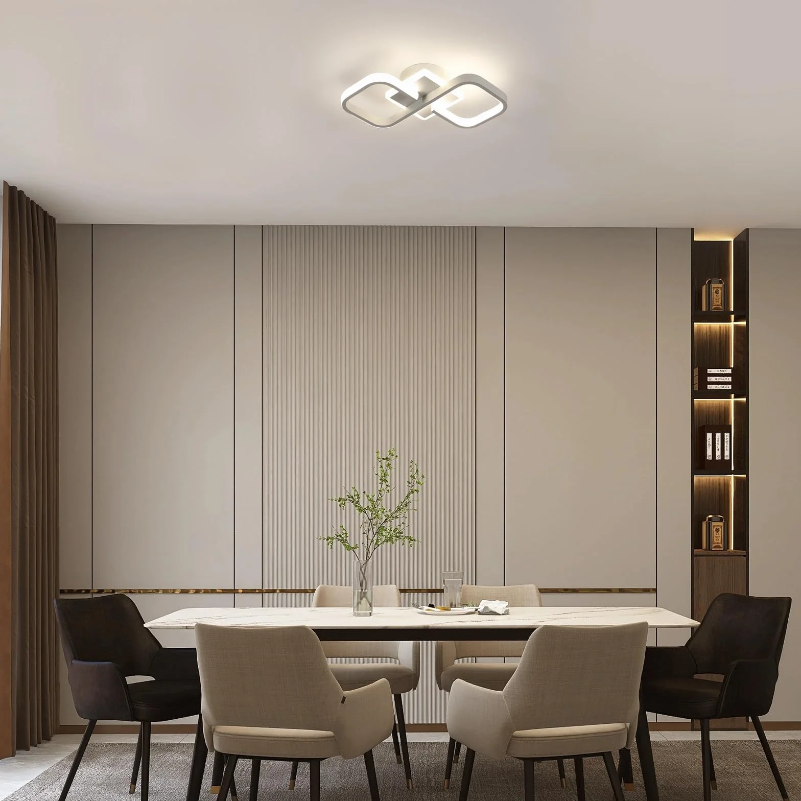 Comely Nowoczesny Kwadratowy Plafon LED, 36W 4050LM 40.5cm Lampa Sufitowa LED, Biała Akrylowa Wewnętrzna Oprawa Sufitowa Do Sypialni, Salonu, Korytarza, Światło Naturalne 4500K