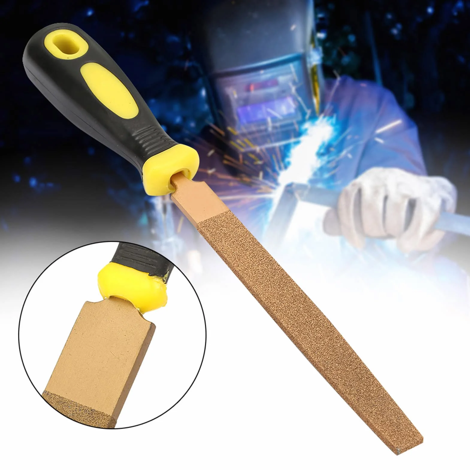 Pilnik Płaski z Tarnikiem Diamentowym, Długa żywotność, Naprawa Zadziorów, Wygodny Uchwyt, Odpowiedni do Drewna, Plastiku, Metalu, Specjalnie Zaprojektowany do Bardzo Twardego (6