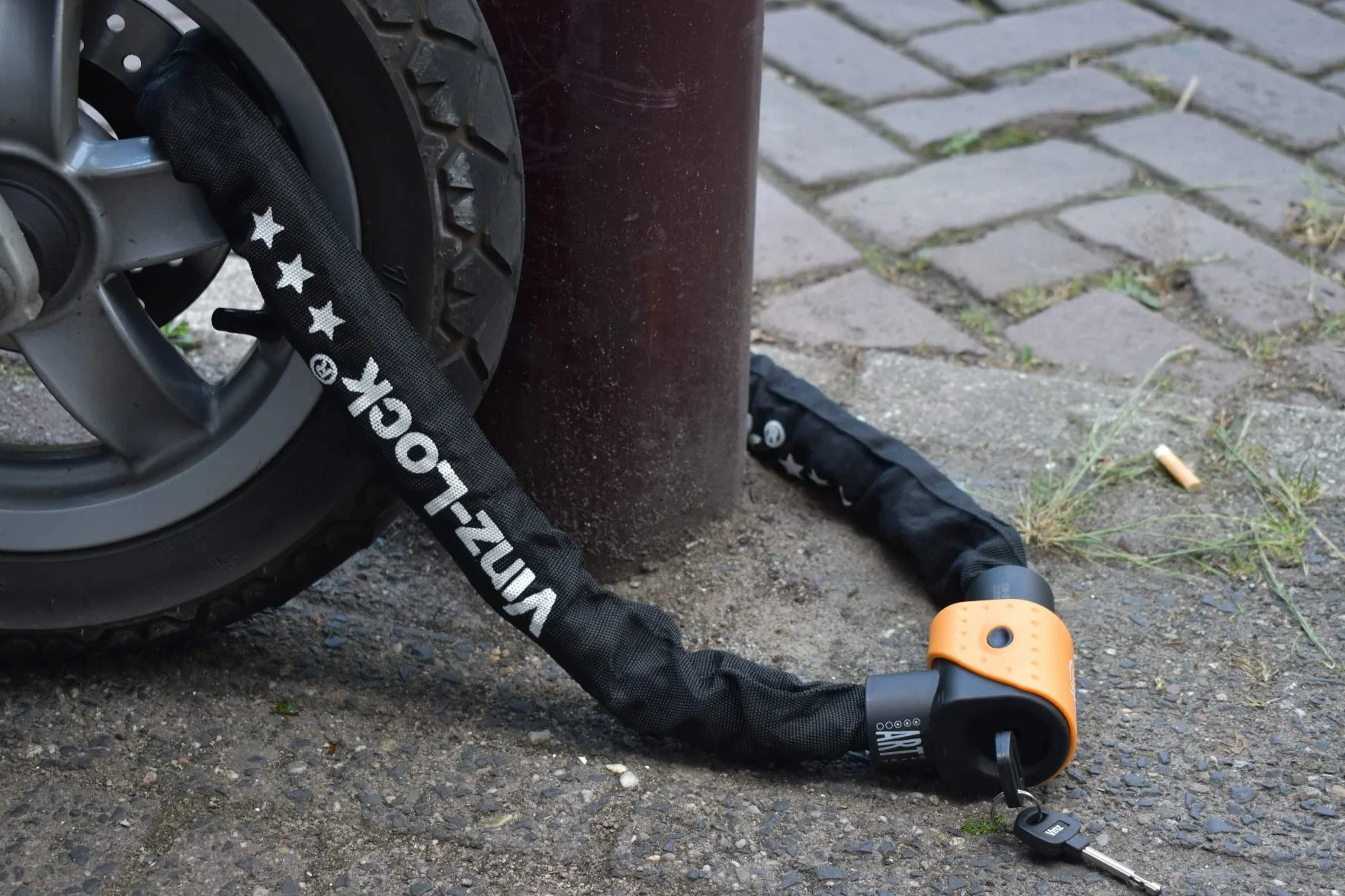 VINZ Jannu zapięcie łańcuchowe Ø 10 mm, certyfikat ART 3, zamek do skutera, motocykla, motoroweru, roweru elektrycznego i wysokiej jakości roweru, bezpieczne zapięcie do skutera, łańcucha
