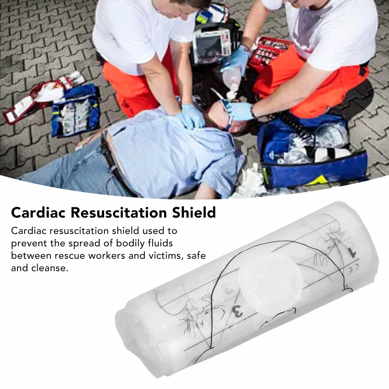 Maska CPR do ochrony twarzy, jednorazowa bariera resuscytacyjna