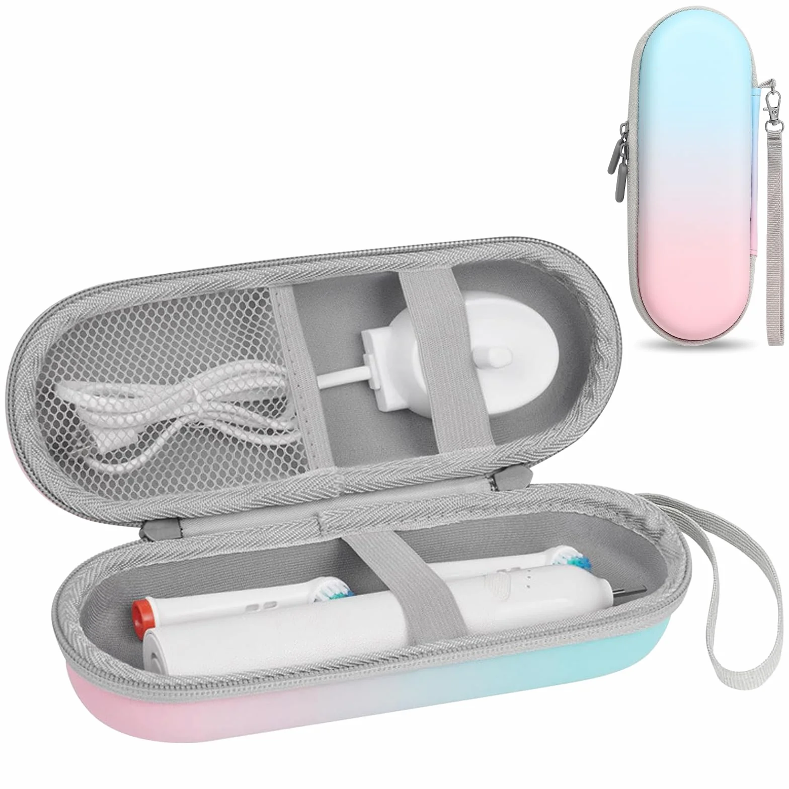 APOMOONS Etui na szczoteczki do zębów w kolorze gradientowym, podróżne, etui na szczoteczkę do zębów z siatką, gumką, przenośne etui na szczoteczki do zębów, etui na szczoteczki do zębów, wodoodporne