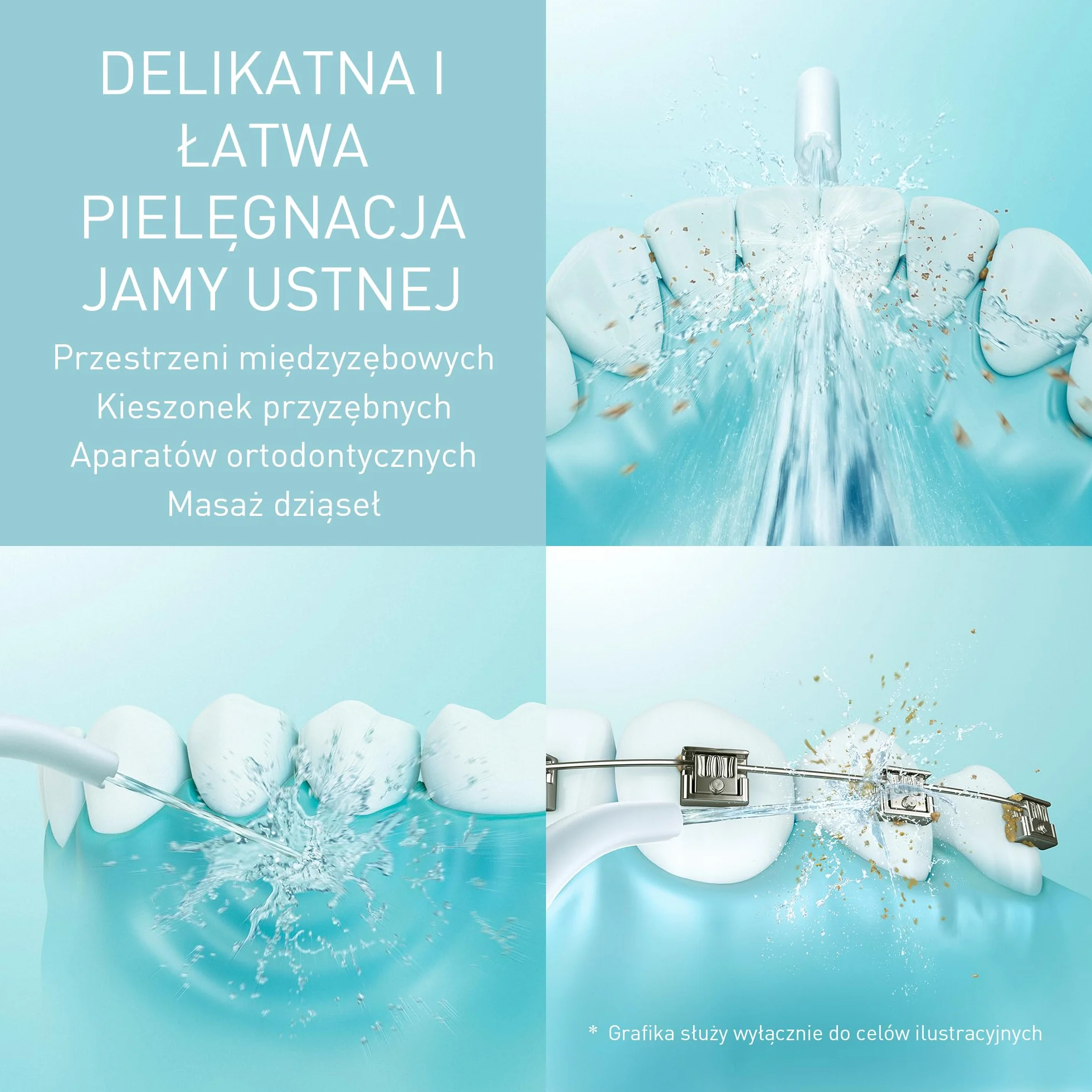 Panasonic Series 300 Irygator do jamy ustnej EW-DJ26-V303, Irygator do Zębów, 200 ml, IPX7, 2 Dysze, 5 Ustawień Ciśnienia, Akcesoria Podróżne, Fioletowy