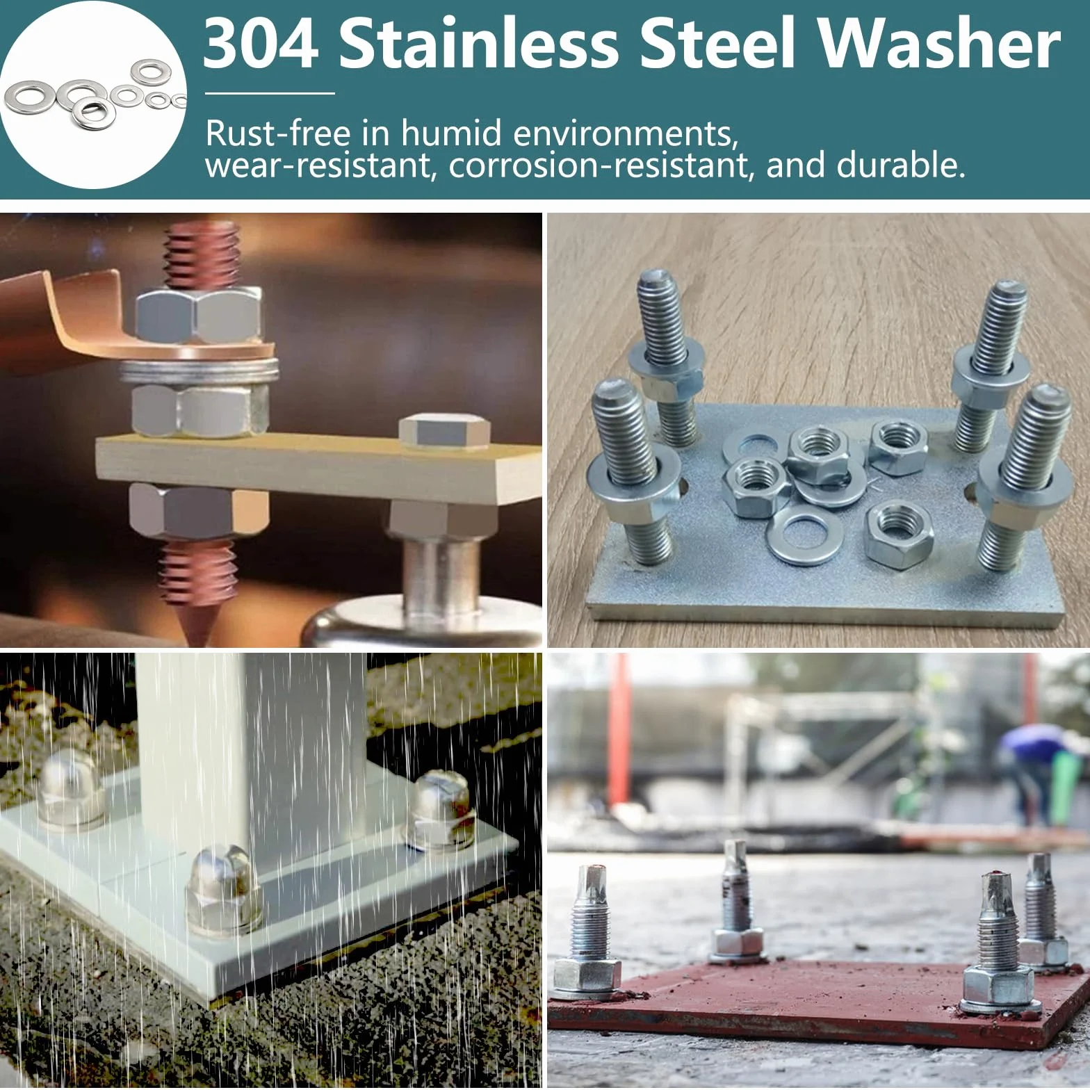 Zestaw 910 podkładek metalowych, płaskich podkładek ze stali nierdzewnej do śrub i śrub w różnych rozmiarach M2 M2,5 M3 M4 M5 M6 M8 M10 M12, idealny do naprawy i montażu