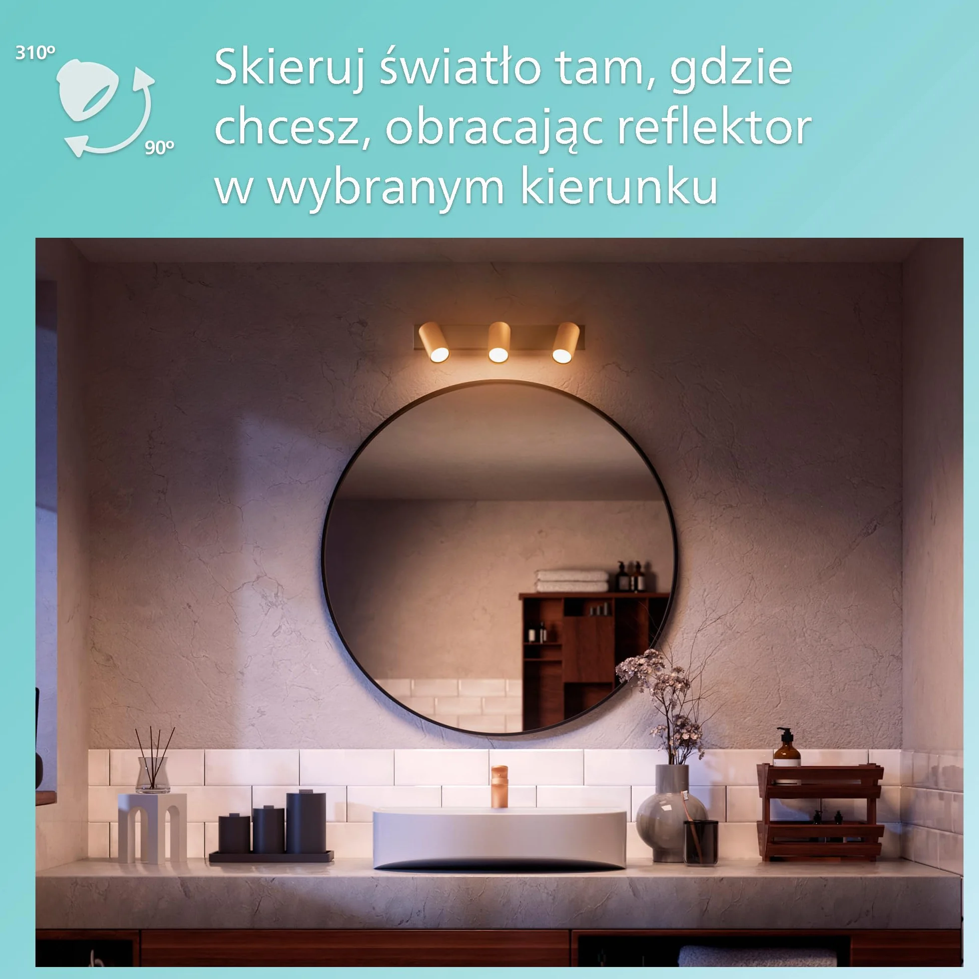 Philips Idris 2 lampa GU10 mosiądz IP44 wodoodporna
