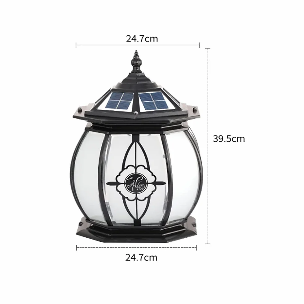 Lampy słupkowe na zewnątrz, oświetlenie ogrodowe, oświetlenie talii, solarne światła słupkowe, zewnętrzne, ogrodowe, wodoodporne, solarne światło ogrodzeniowe, LED, światło słupkowe, na słupki, taras, ogrodzenie, filar, ścieżkę (kolor: czarny, rozmiar: