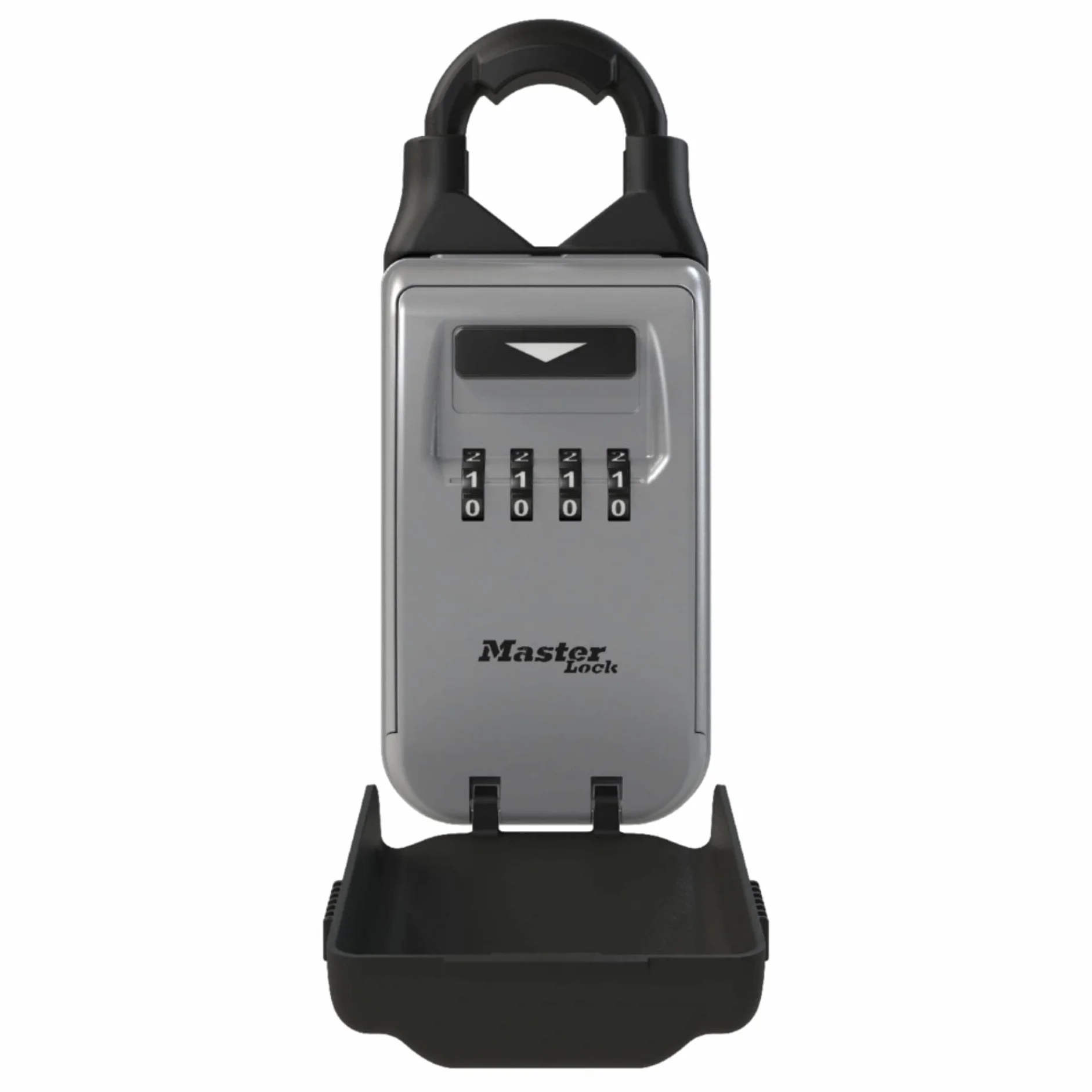 Master Lock Sejf na klucze [kombinacja] [regulowany pałąk] [odporny na warunki atmosferyczne] 5420EURD – skrzynka na klucze Select Access, czarny i szary