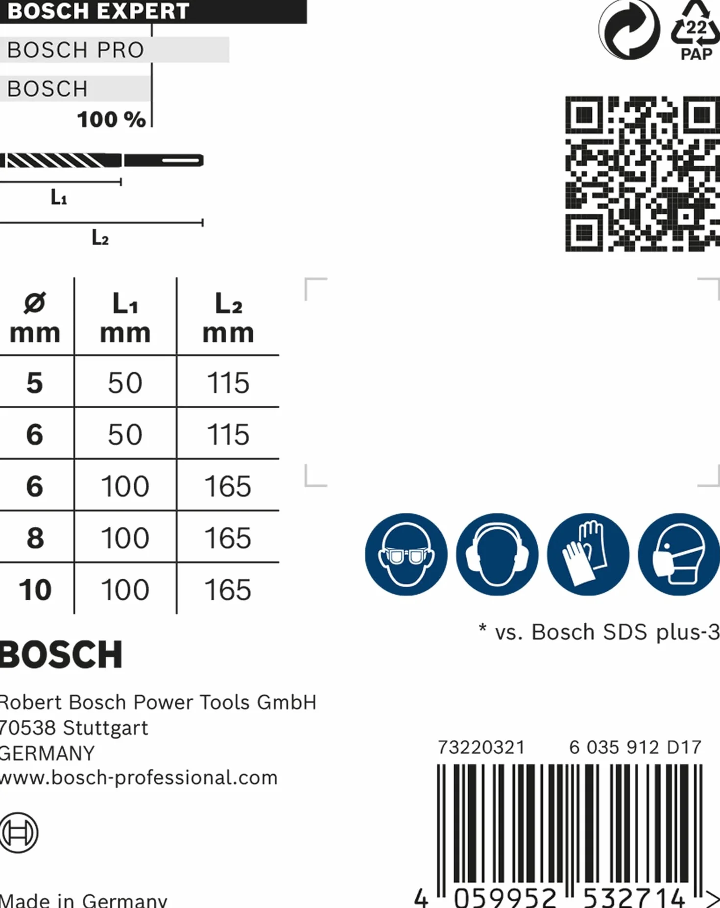 Bosch EXPERT SDS plus-7X 5x Zestawy wierteł udarowych Ø 5-10 mm do kamienia