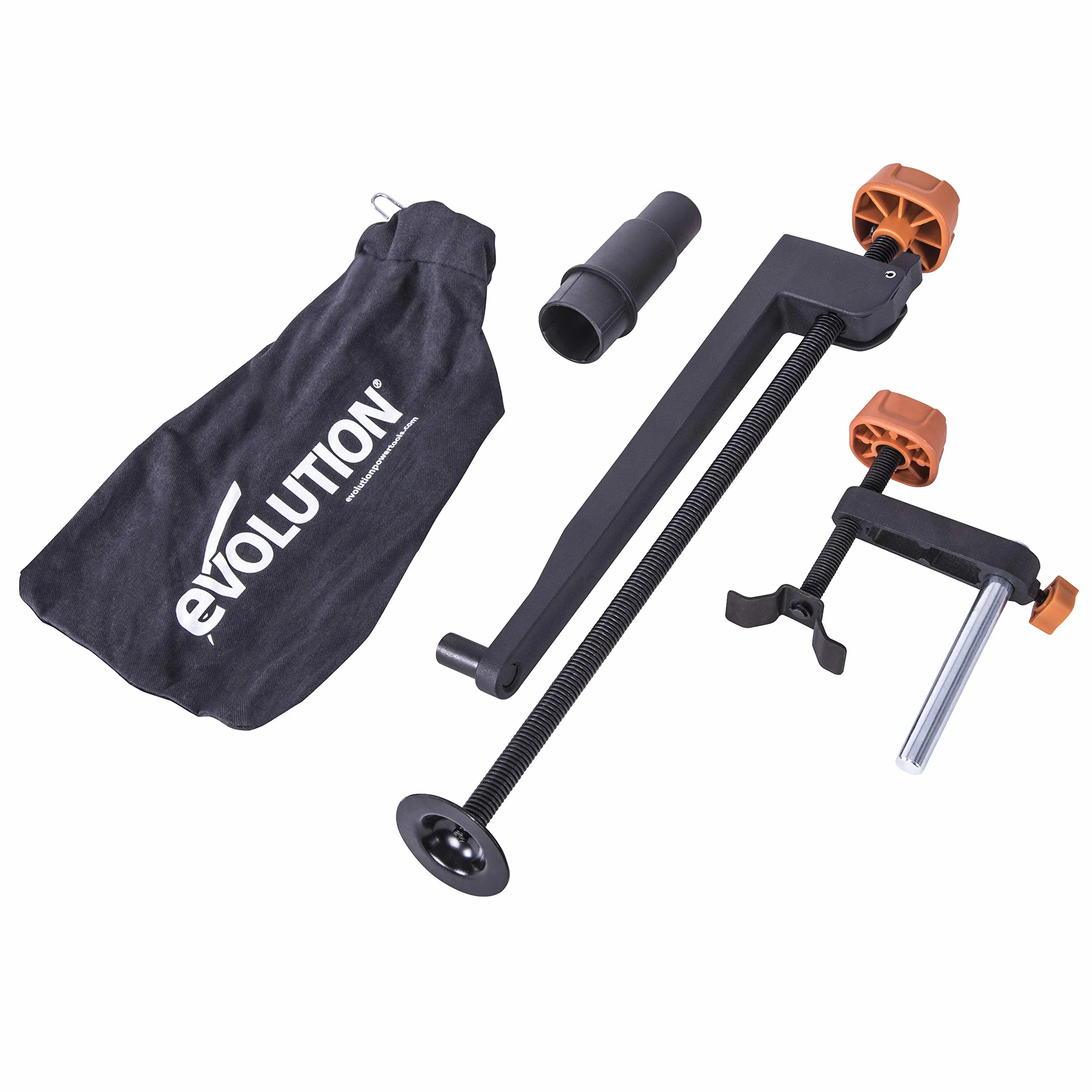 Evolution Power Tools R255SMS Pakiet akcesoriów do ukośnicy, zawiera 2 x zaciski, worek na pył i adapter portu do odkurzacza, 255 mm