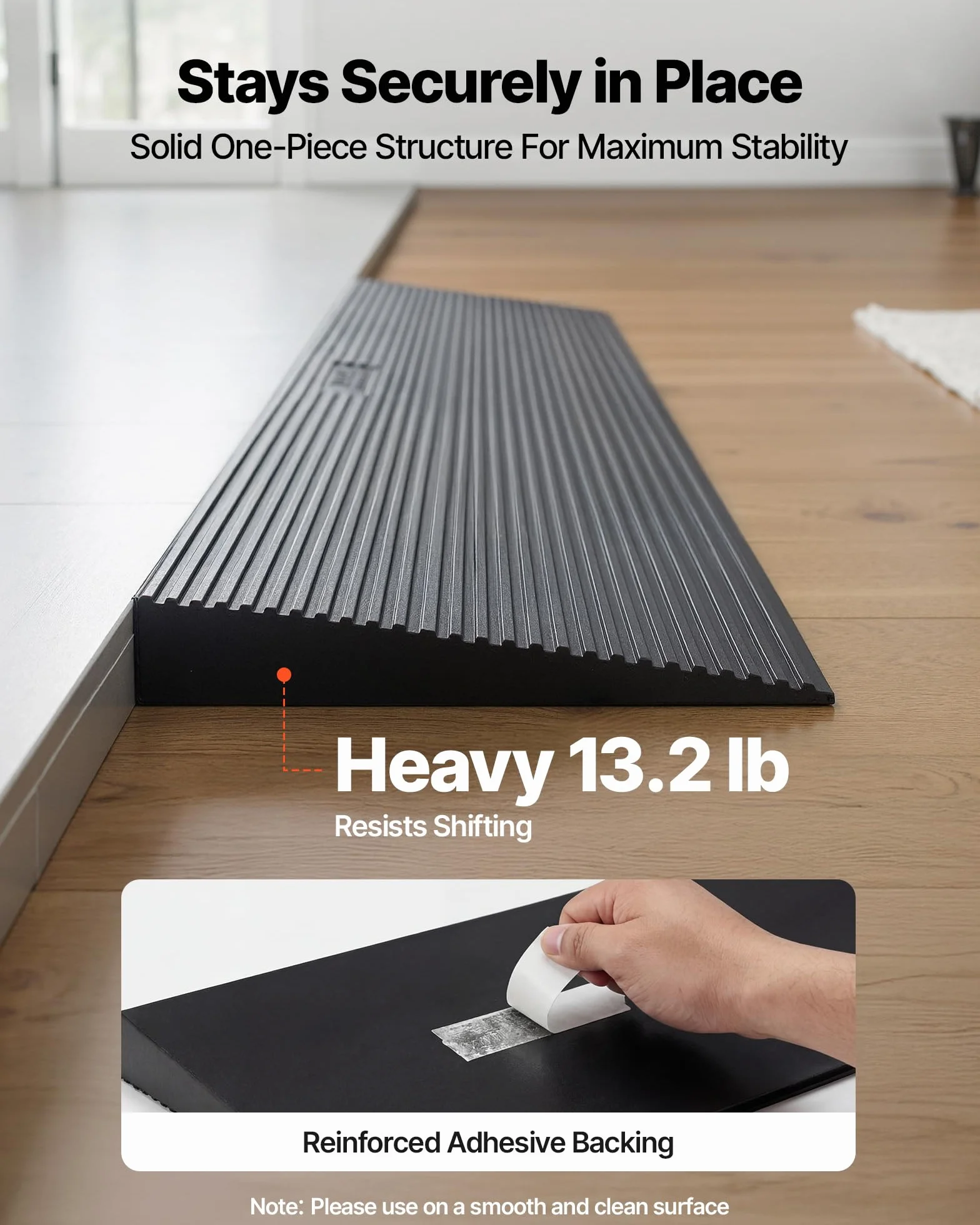 VEVOR Rampa progowa wysokość 4 cm rampa do cięcia gumy, obciążenie 15 t, rampa dostępu do wózków inwalidzkich, szerokość 90 cm, antypoślizgowa, dwustronna taśma samoprzylepna do drzwi łazienkowych