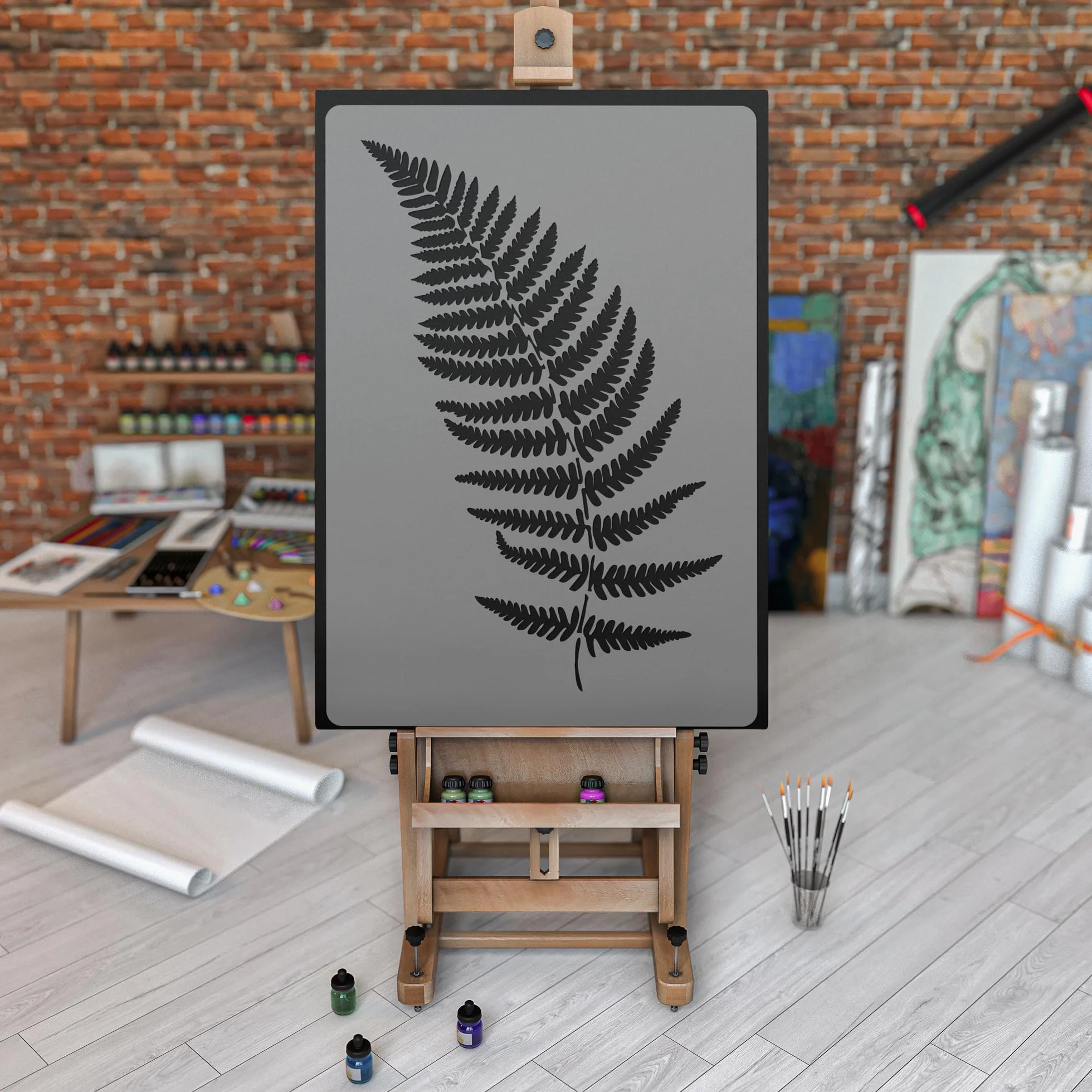 Szablon malarski wielokrotnego użytku // LIŚĆ PAPROCI // wielorazowe - powtarzalne (45x65cm)