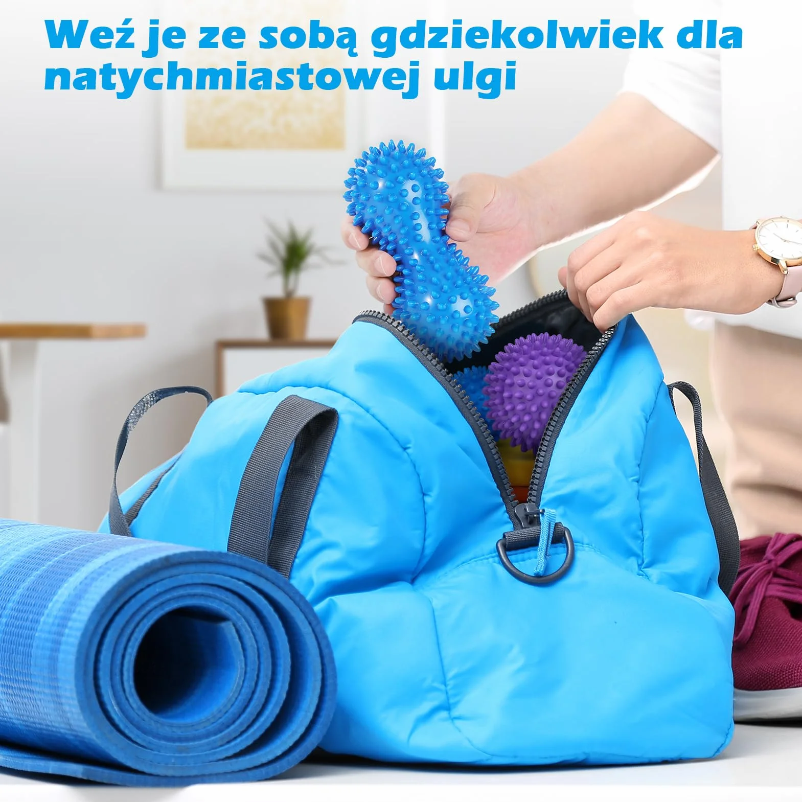 Kolczasta piłka do masażu, twarde wałki do masażu fizjoterapeutycznego, masaż głębokich tkanek
