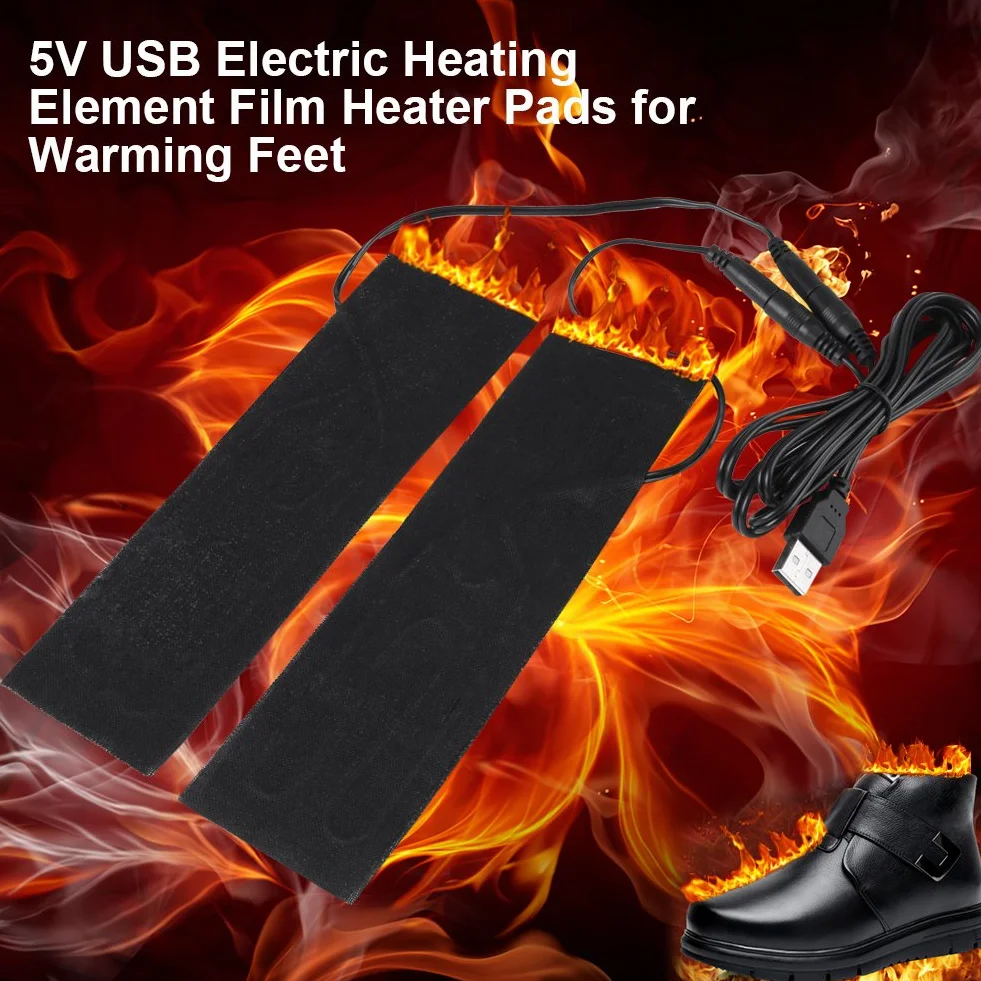 Mata grzewcza USB 5V 1 para Czarny elektryczny element grzewczy z włókna węglowego