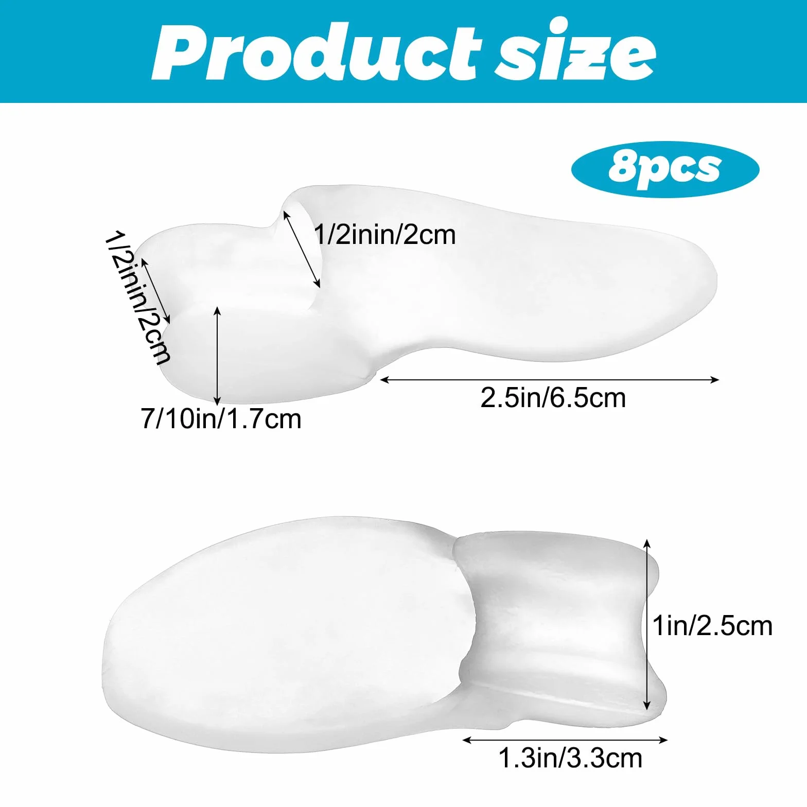 Dimeho Silikonowy separator palców 8 sztuk żelowy do korekcji bunion łagodzenia bólu