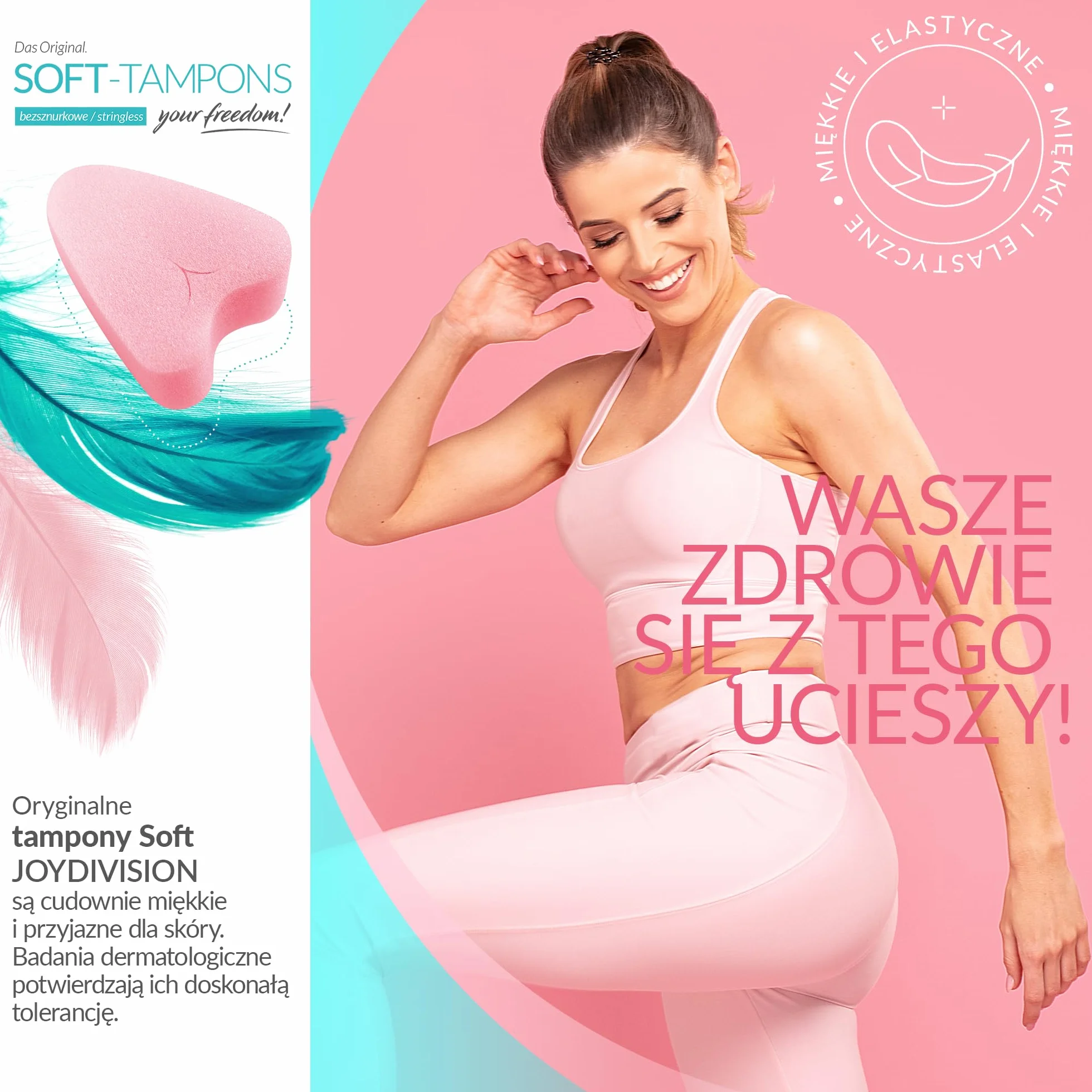 JOYDIVISION Soft-Tampons mini 50 sztuk Tampony bez sznurka Gąbeczka menstruacyjna ultra soft
