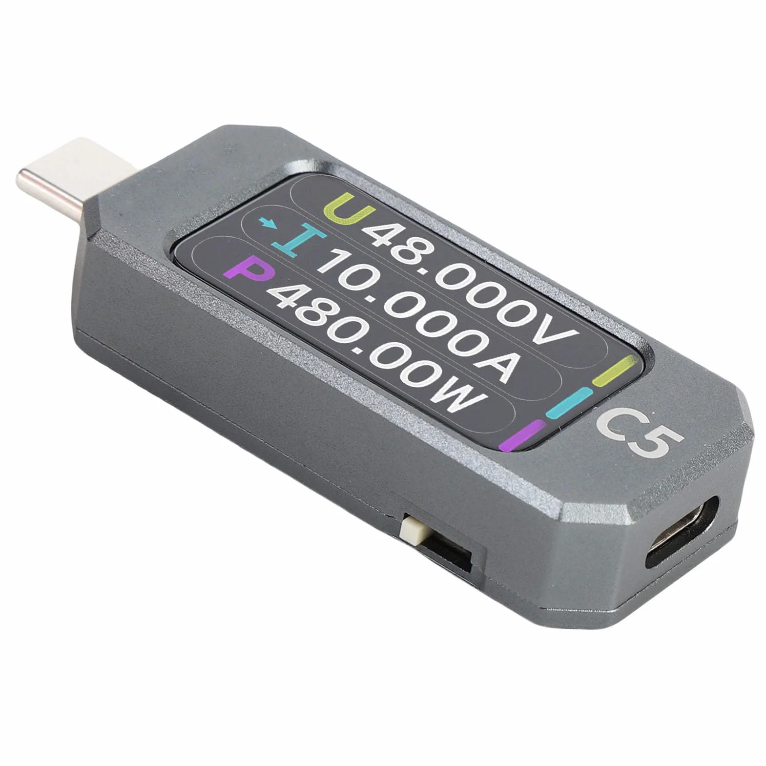 lyrlody Typ C Tester Napięcia Prąd Miernik MAF 240MHz Wysoka prędkość 32 -bitowa Woltokiernik CPU, Test Kabla Danych PD, 1,47 Cala Kolorowy Testowy Tester USB z