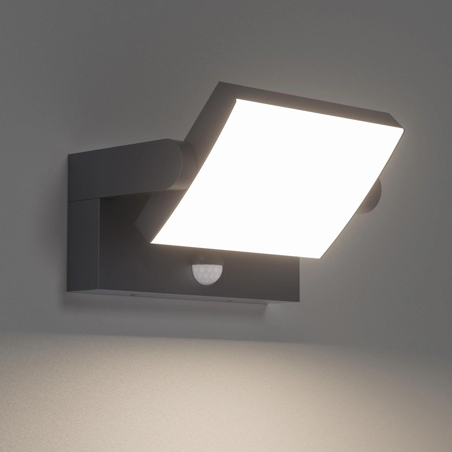 Klighten Lampa ścienna do użytku na zewnątrz, 24 W, wodoodporna lampa ścienna IP65, nowoczesna, aluminiowa lampa ścienna do użytku wewnątrz i na zewnątrz, z obrotowym panelem LED, do wejścia, ogrodu