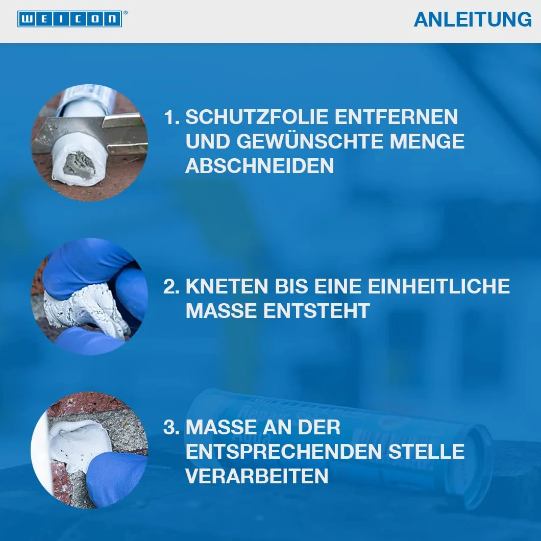 WEICON Repair Stick stal 115 g, 2-składnikowa żywica epoksydowa, specjalny klej ekstra mocny