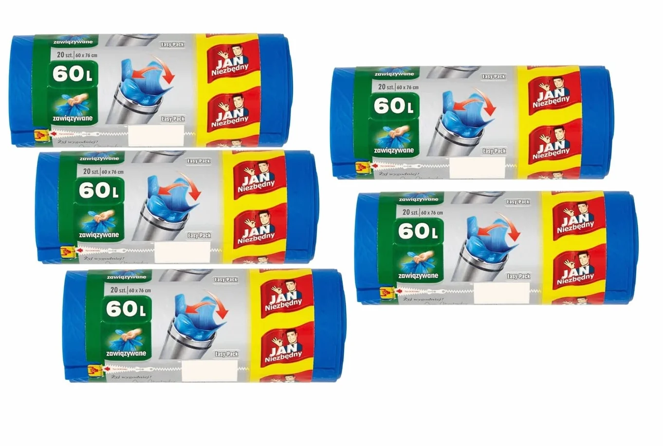 Sarantis Jan Niezbędny Worki na Śmieci, 60l, 20szt