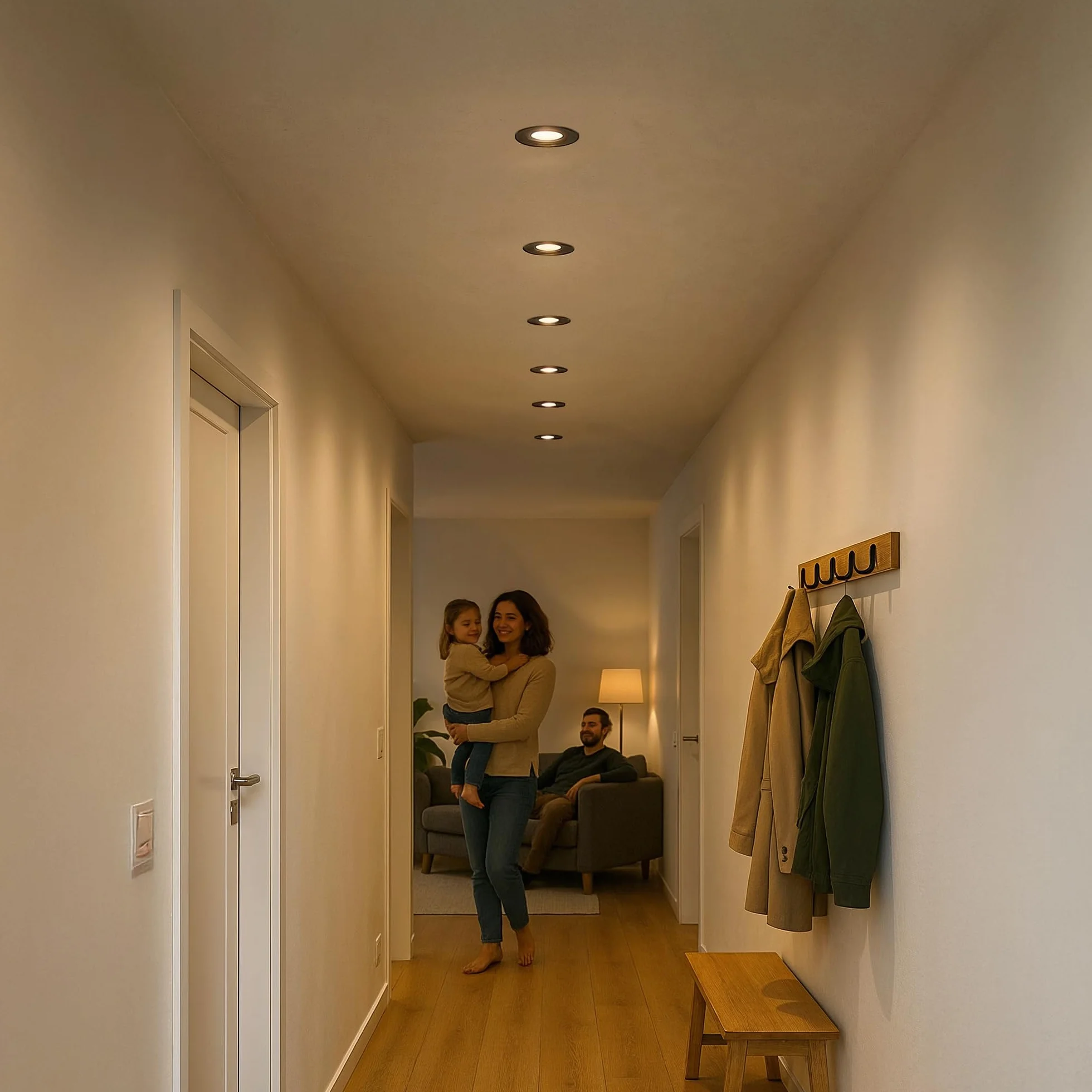 SSC-LUXon Zestaw 10 reflektorów LED do zabudowy VIONA płaskie, czarne, wychylne – barwa światła ciepła biel, neutralna biel, białe światło dzienne