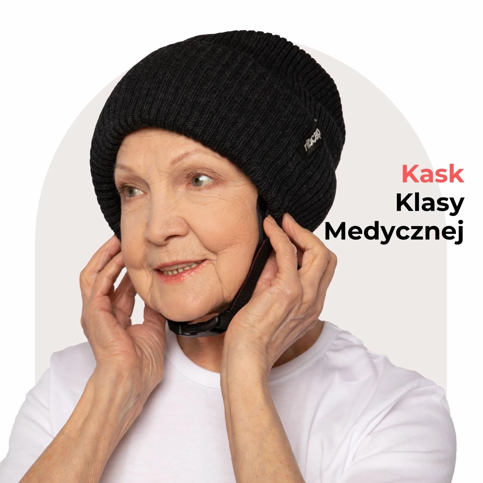 Ribcap Lenny antracyt duży, miękka ochrona głowy, Ø 59-61 cm